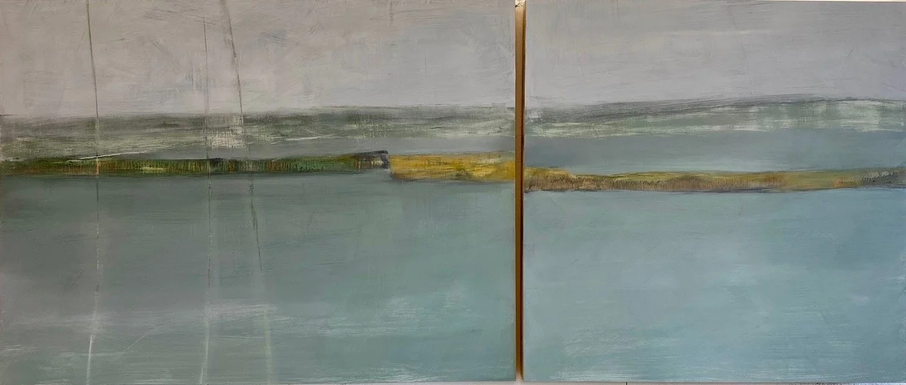 Hokkaido (2020), Oil on Wood, Diptych, 30" x 70"