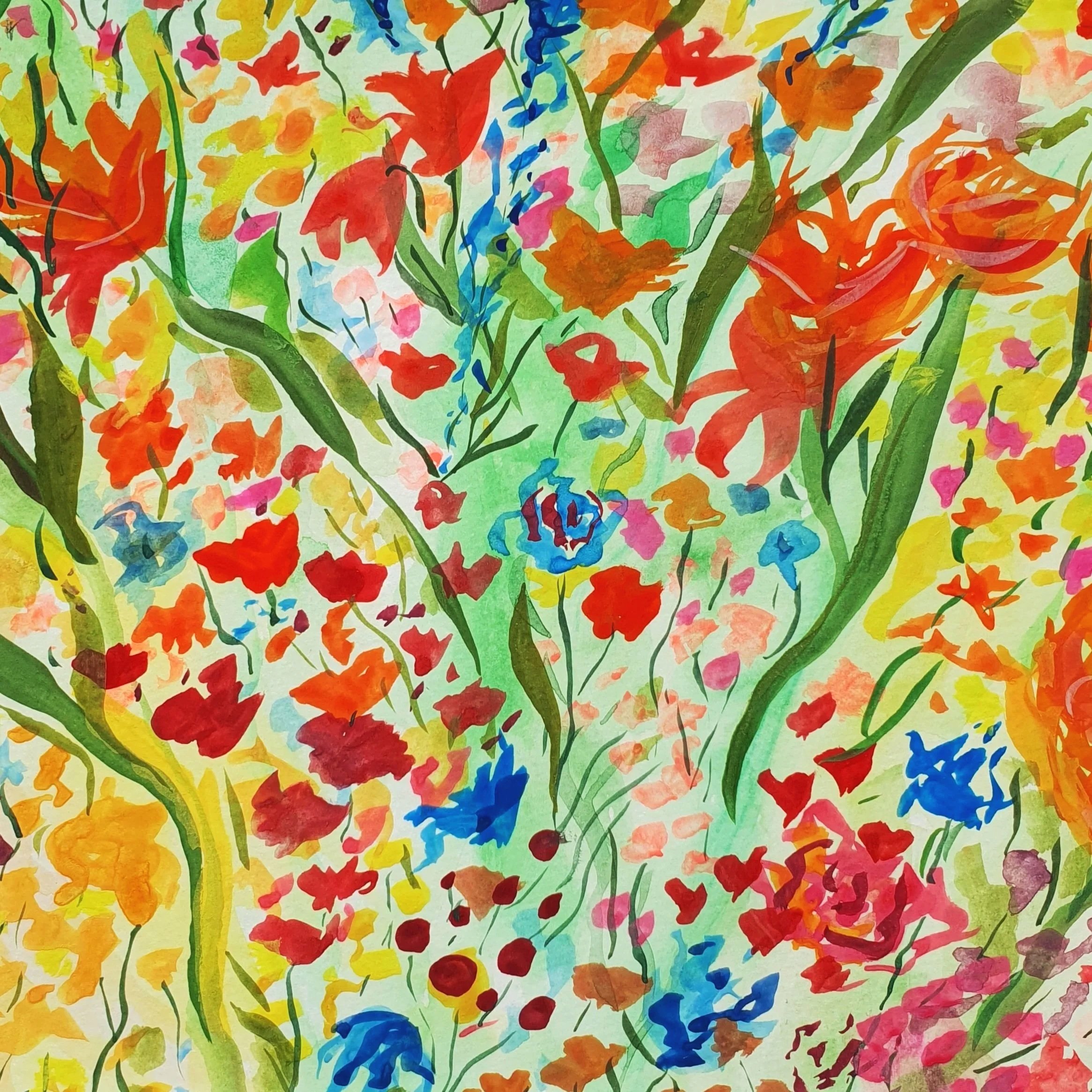 Amongst the flowers (27.5 x 27.5cm)
