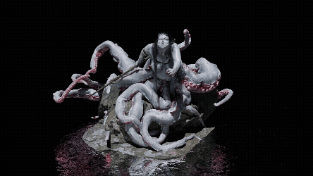 3D turnaround of the lady of the lake design, creature concept art for King project