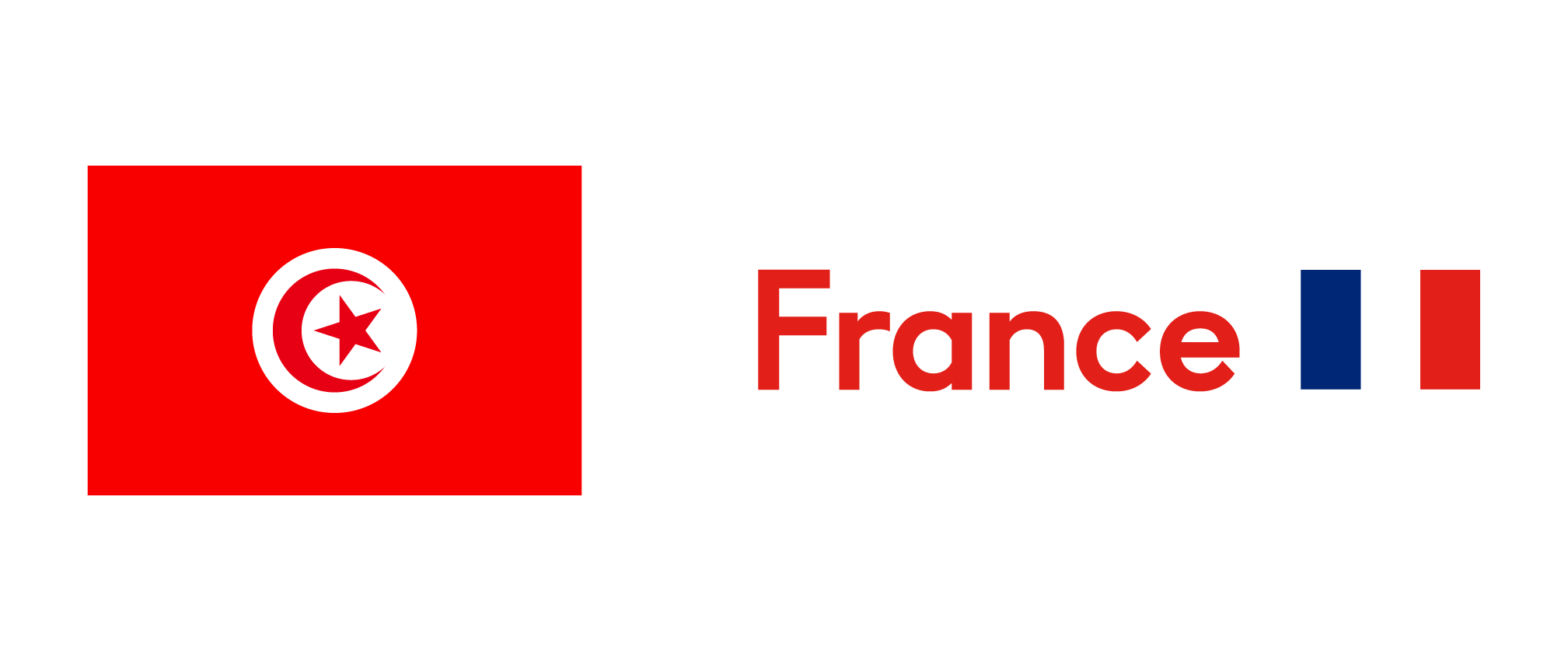 Logo de la France avec un drapeau français stylisé et le texte 'France' en rouge, blanc et bleu.