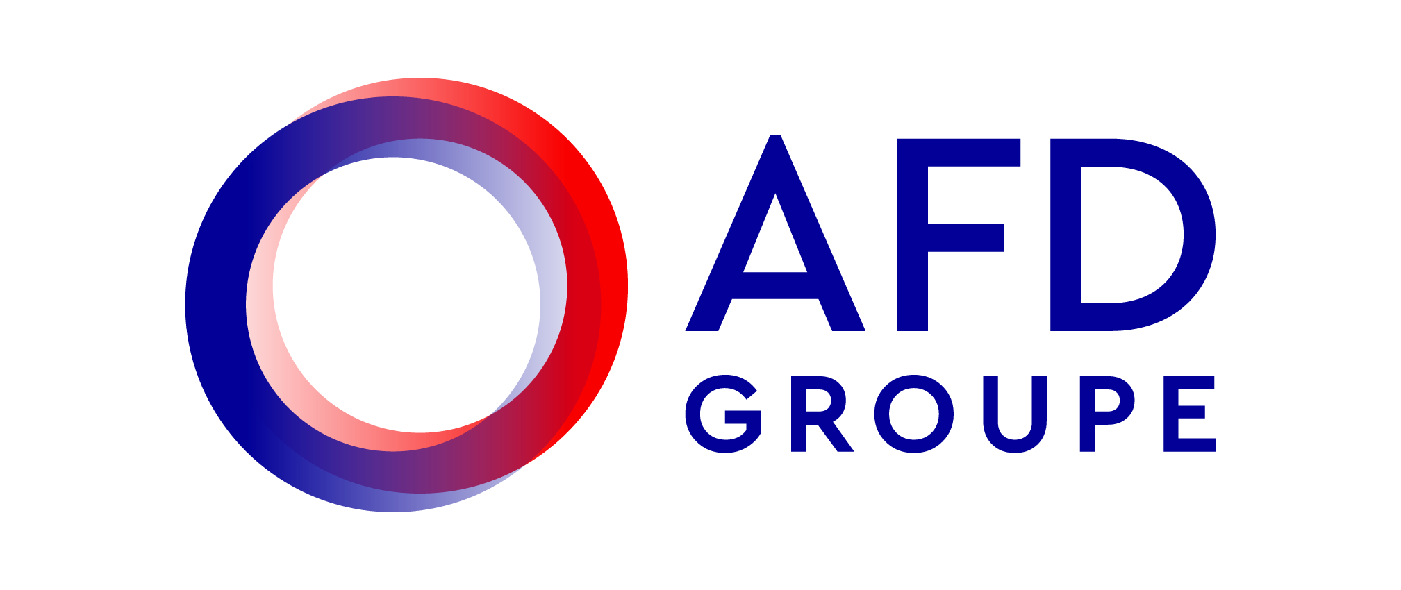 Logo du groupe AFD avec un cercle rouge et bleu, avec le texte 'AFD Groupe' en bleu.