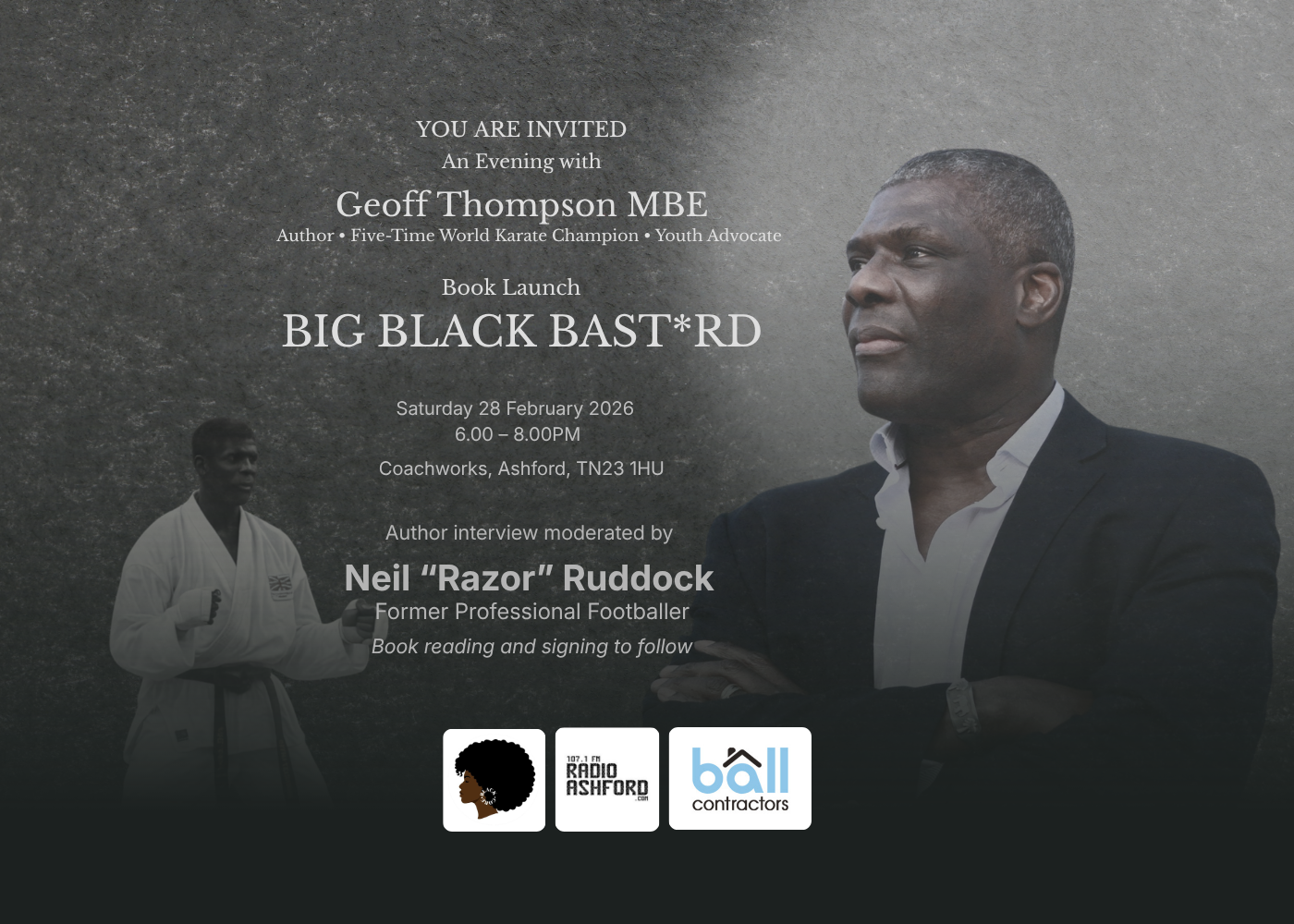 An Evening with Geoff Thompson MBE: Big Black Bast*rd Book Launch