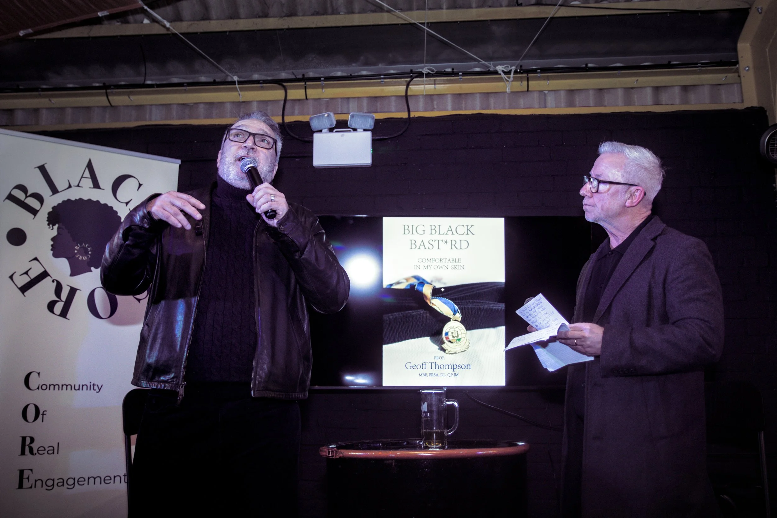 4. From left to right- Neil 'Razor' Ruddock- Moderator and John 'Webbo' Webster- Radio Ashford- MC for the evening .jpg