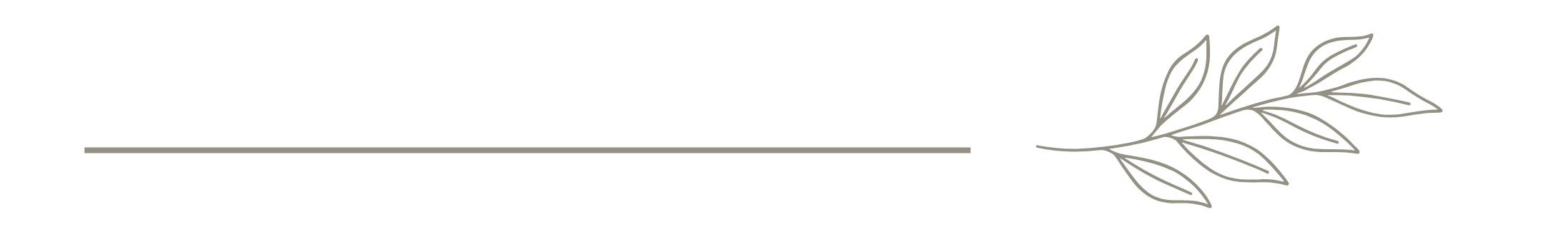 Decorative border with leaves and a gray line