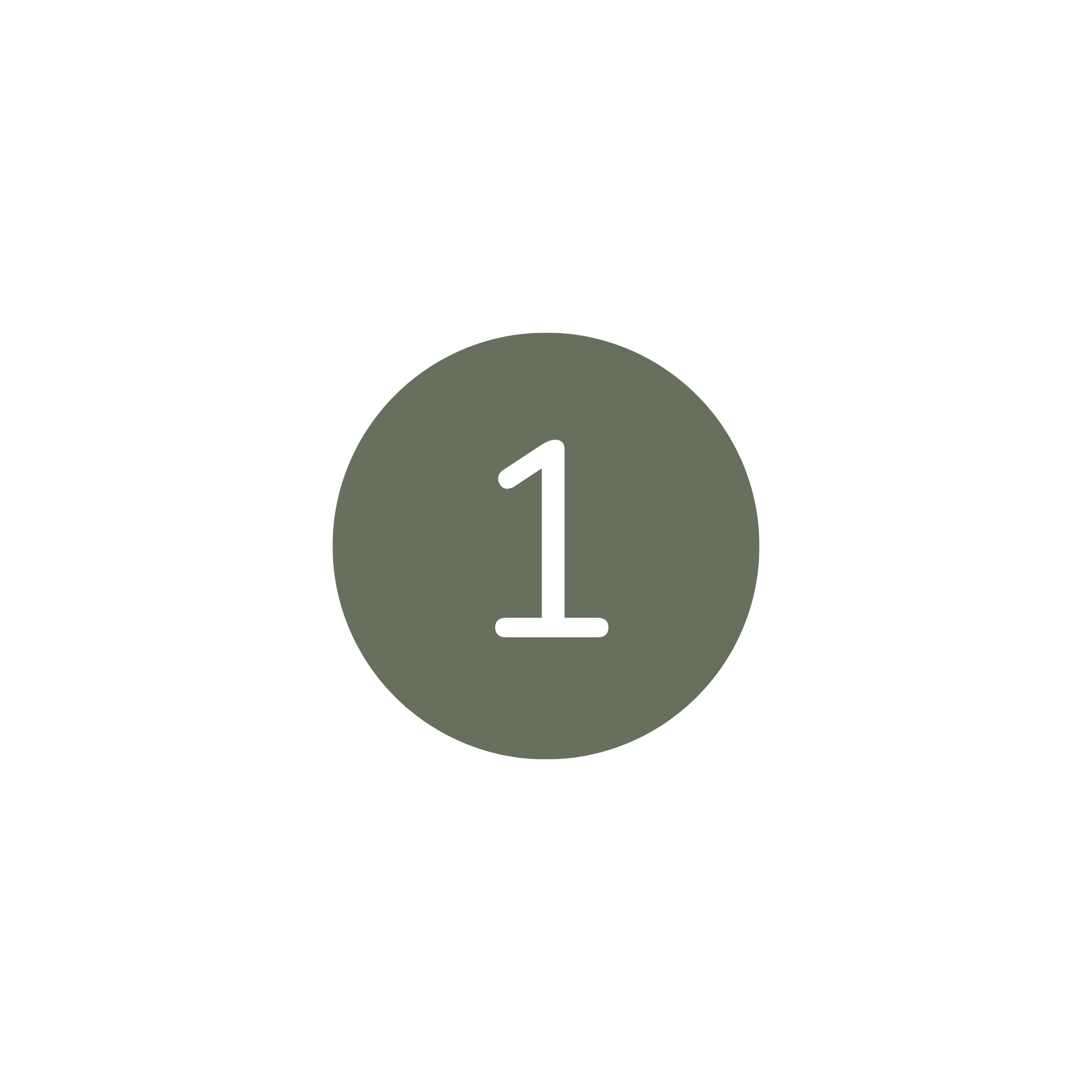 A black circle with the number 1 in white inside a greenish circle, indicating first place or top ranking.