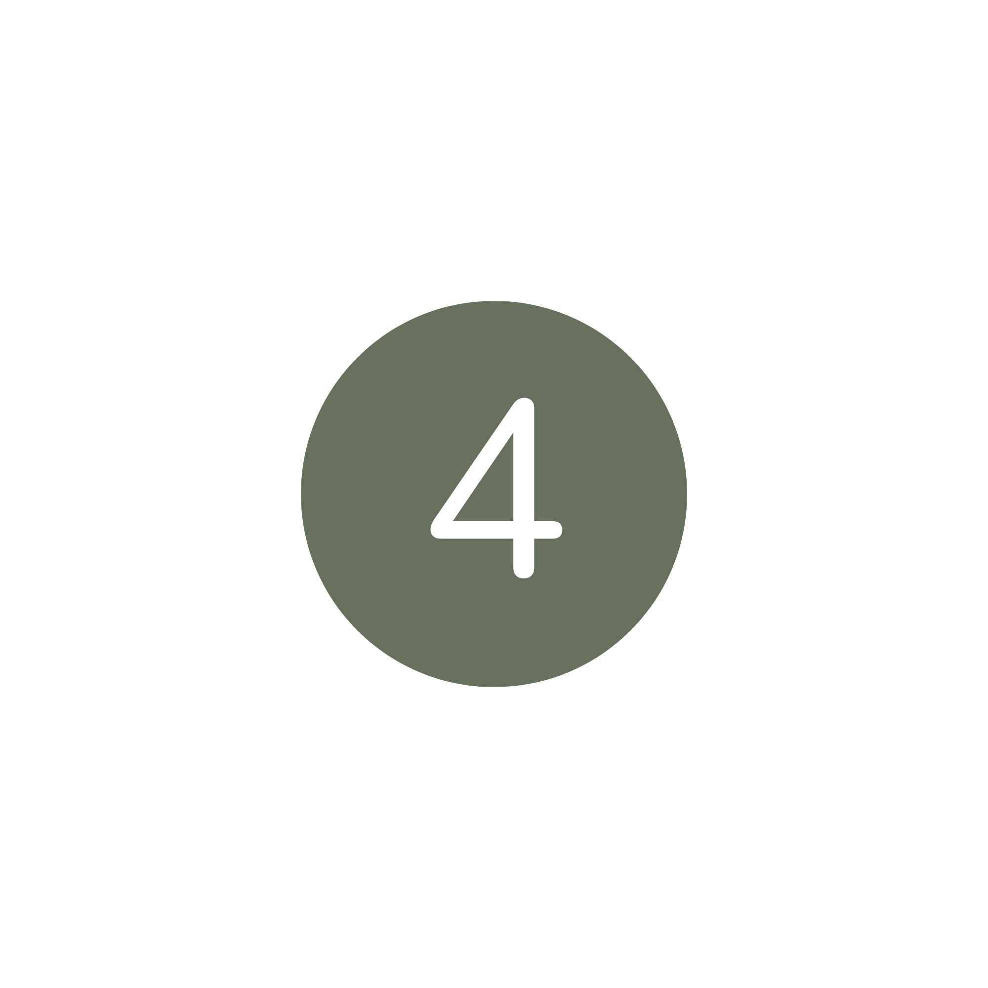 A graphic with a black background and a large gray circle in the center containing the number four in white text.