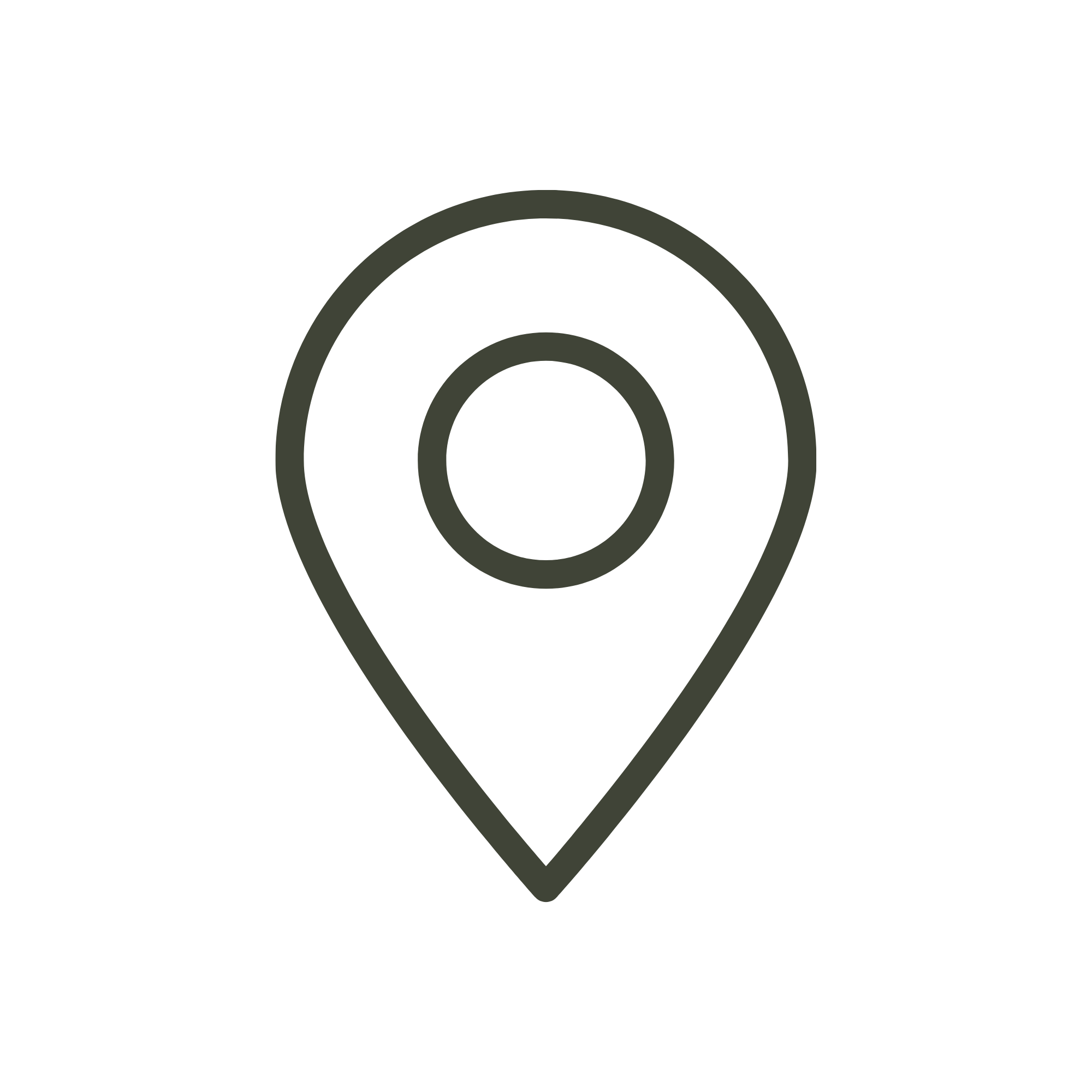A black background with a gray target symbol consisting of concentric circles and a location pin shape.