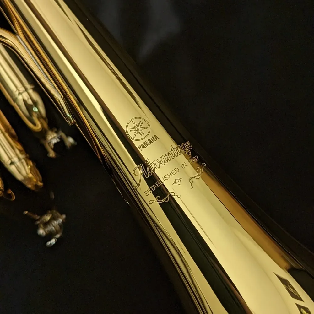 Yamaha trumpet bell etching