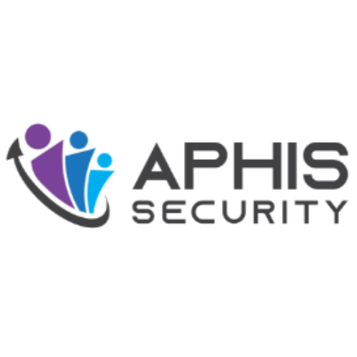 Logo for APHIS Security featuring stylized purple and blue figures and text