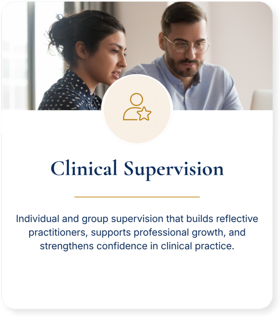 Clinical supervision for mental health and healthcare professionals to support reflective practice and professional development.
