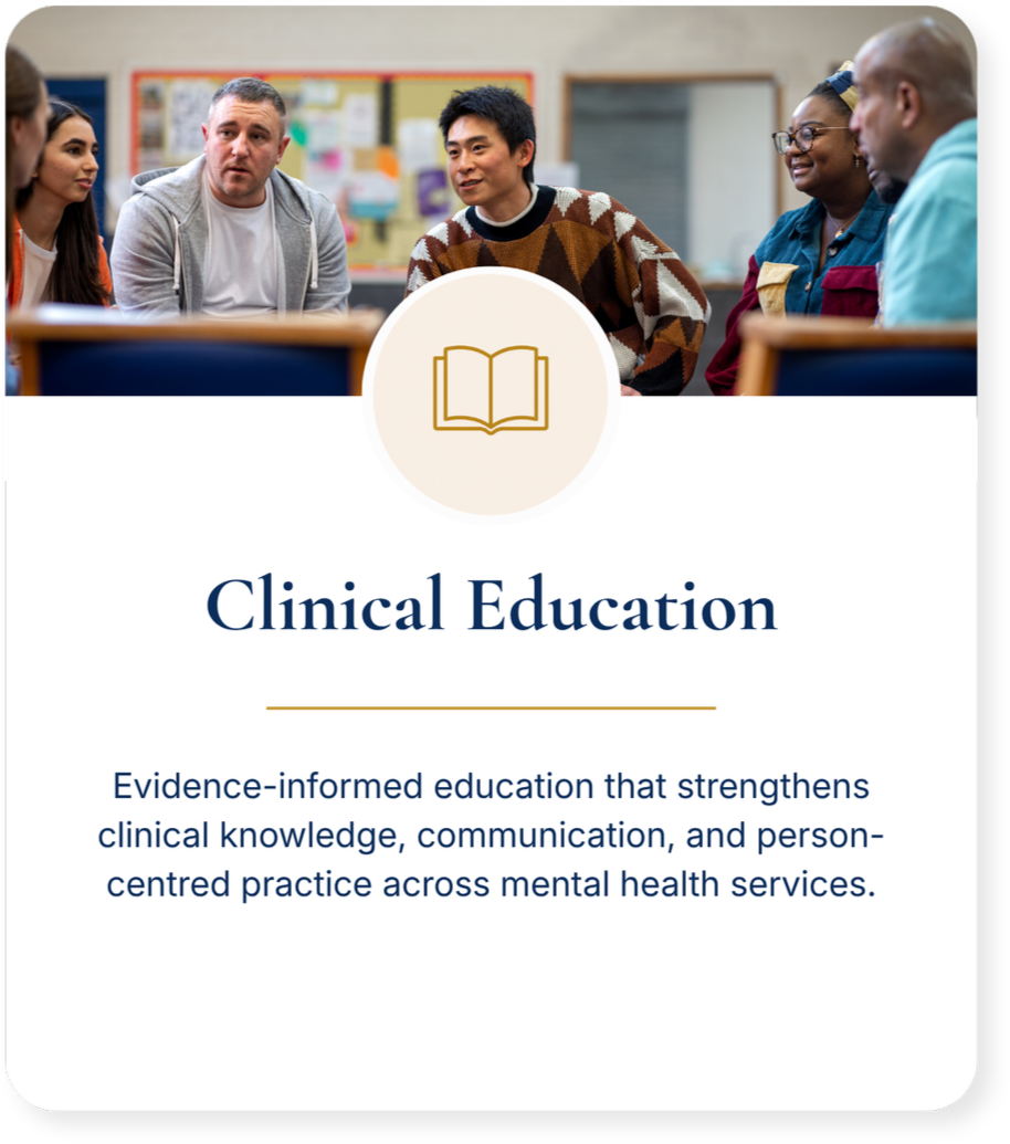 Clinical education programmes for mental health and healthcare professionals in New Zealand.