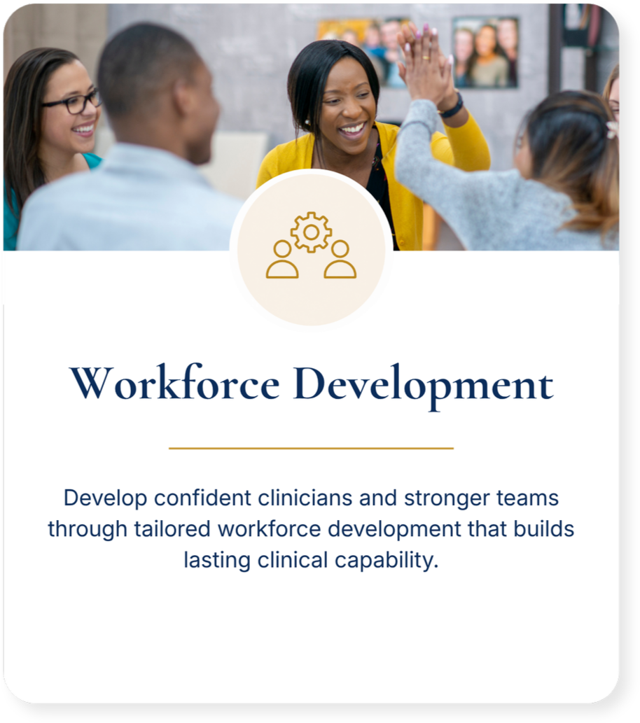 Workforce development and team capability training for mental health and healthcare organisations.