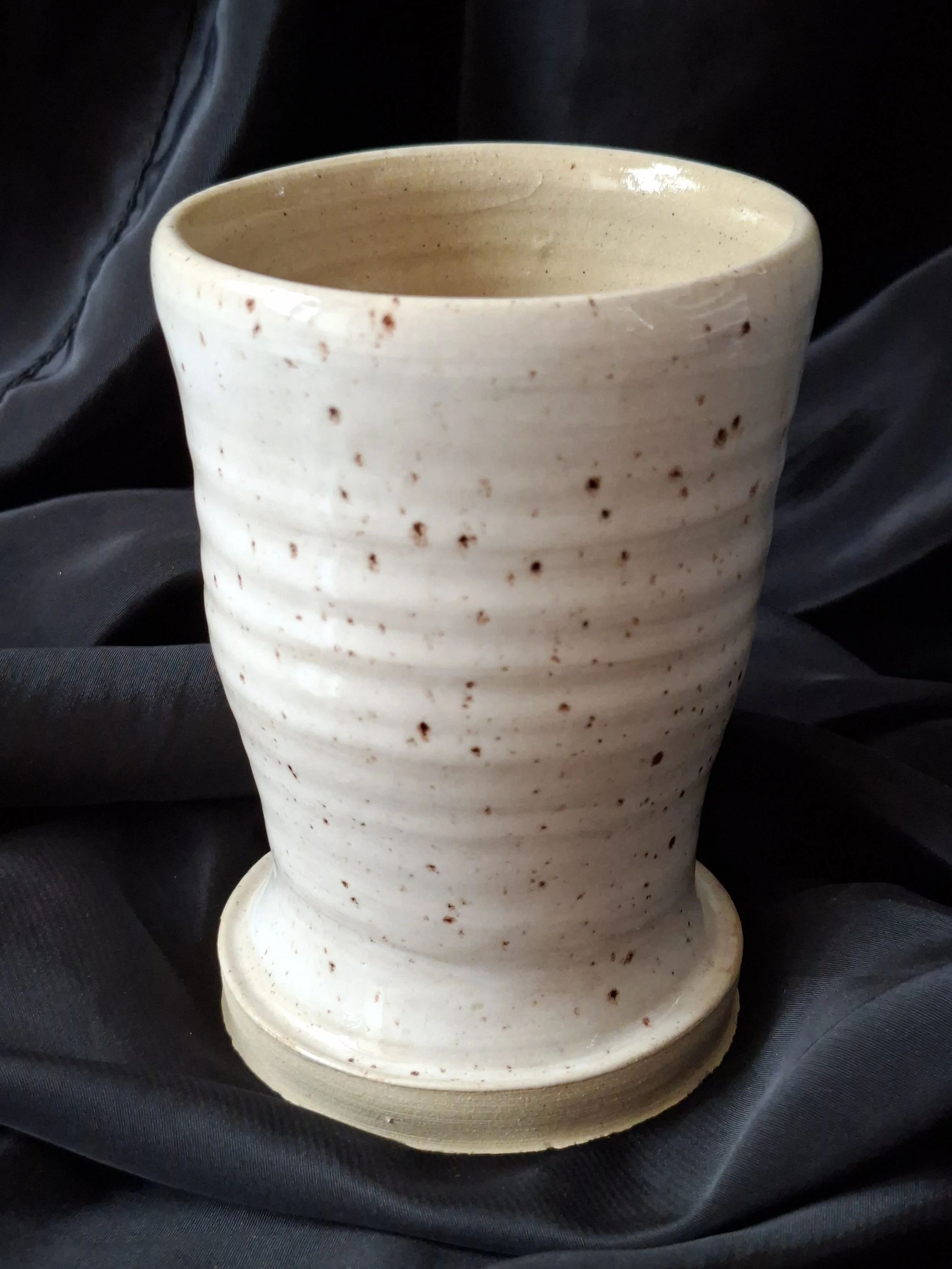 Cream speckled vase