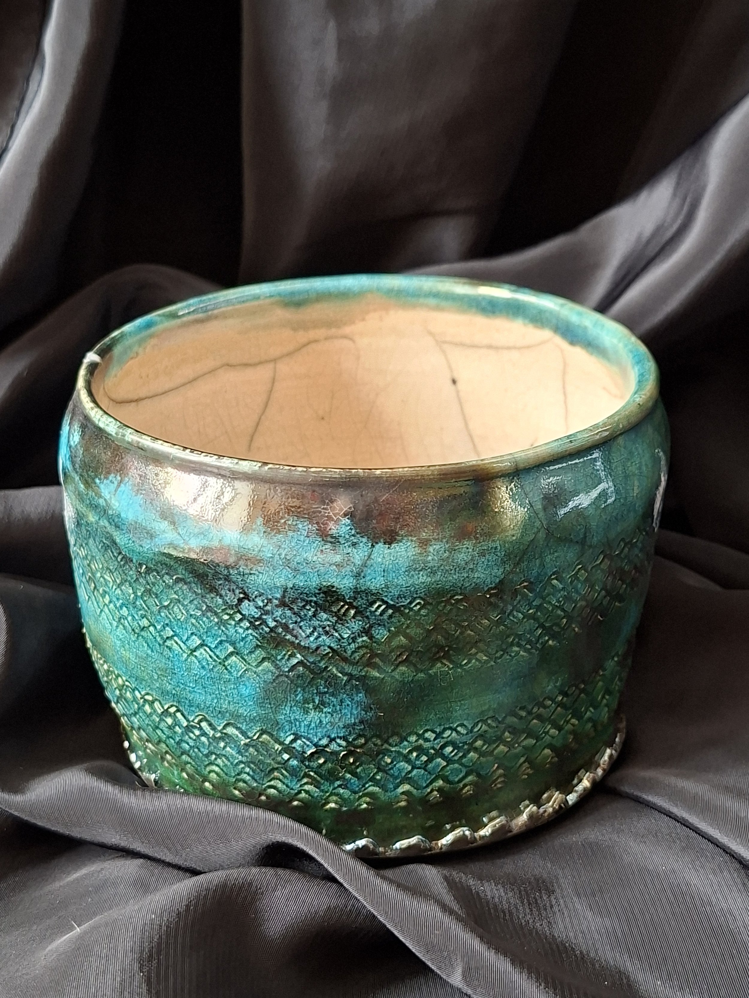 Large RAKU fired pot
