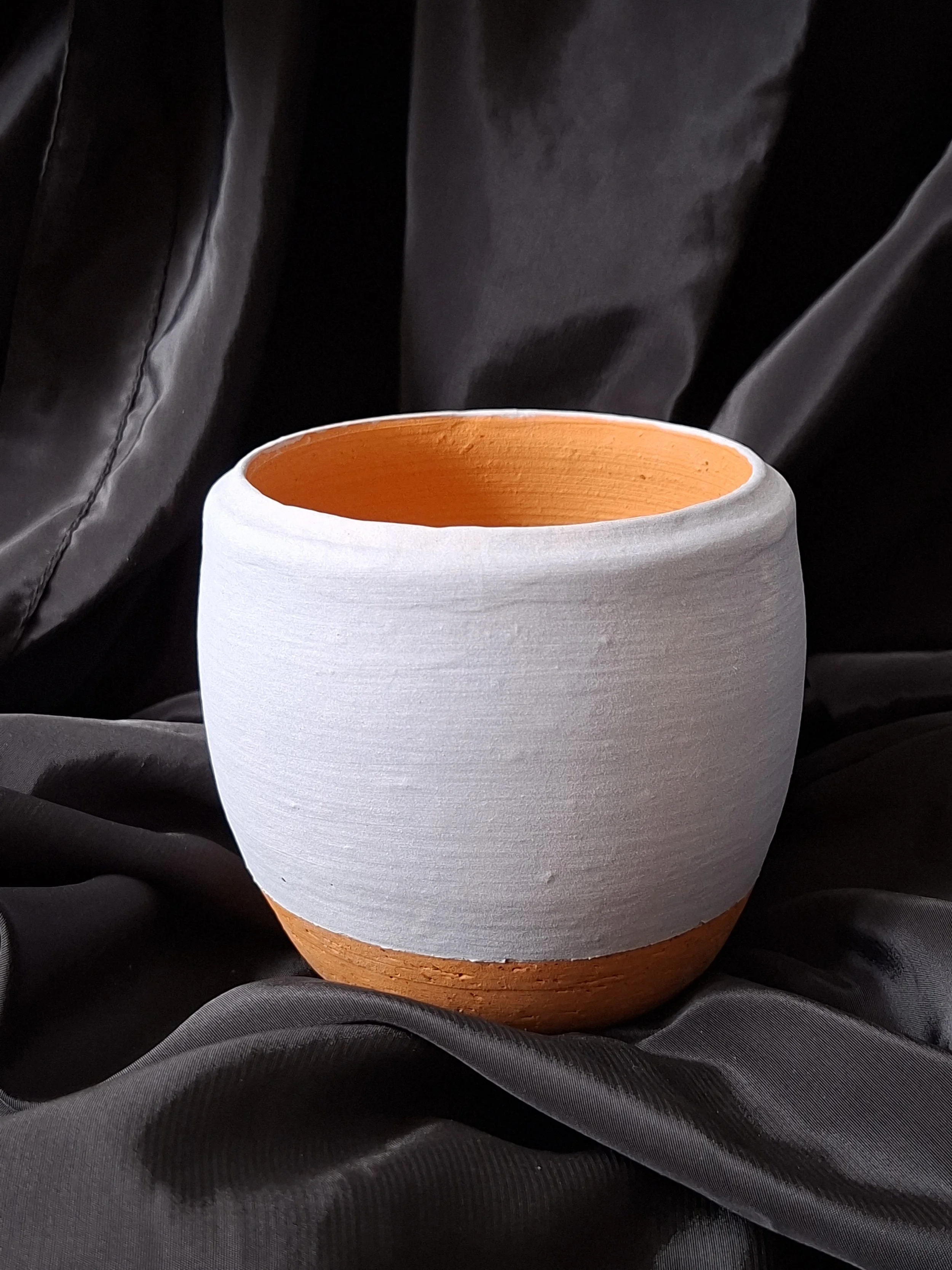 Blue terracotta plant pot