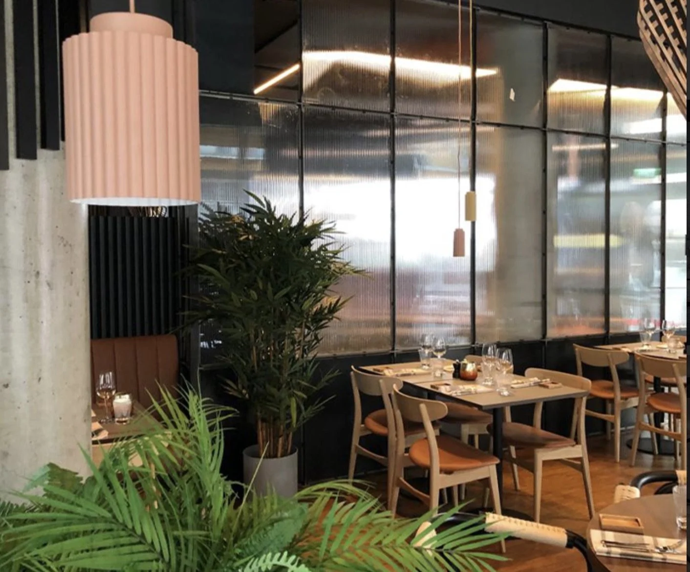 Steel Partition in Restaurant
