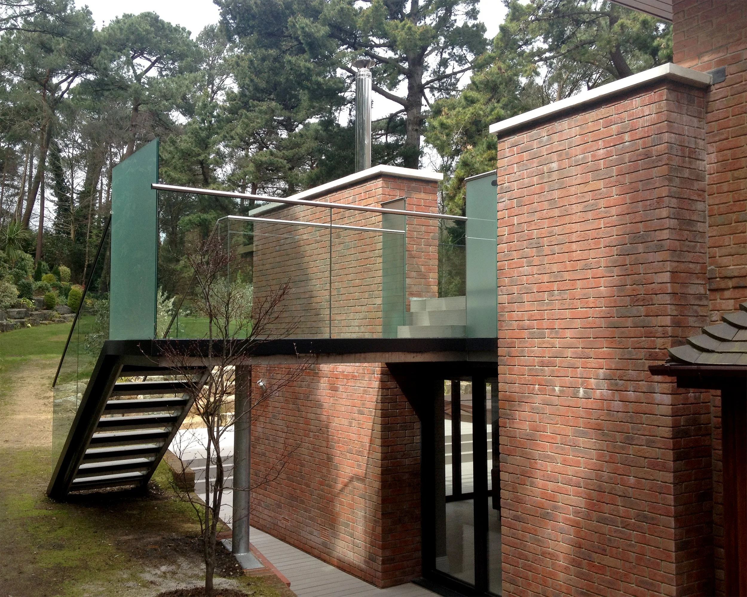 21.6mm thick Heat soaked toughened laminated frameless glass balustrading