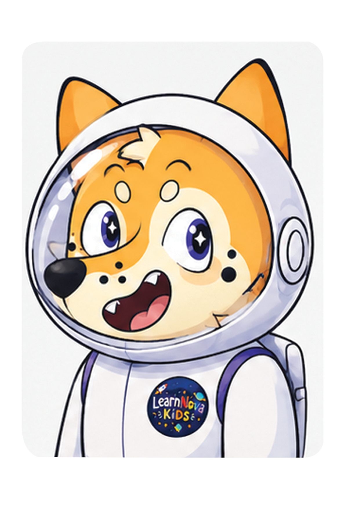 LearnNova Kids mascot Nova in an astronaut suit for children’s learning app
