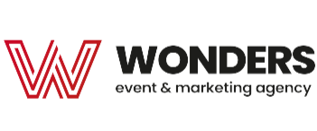 Logo of Wonders event & marketing agency with a stylized red 'W' and black text.