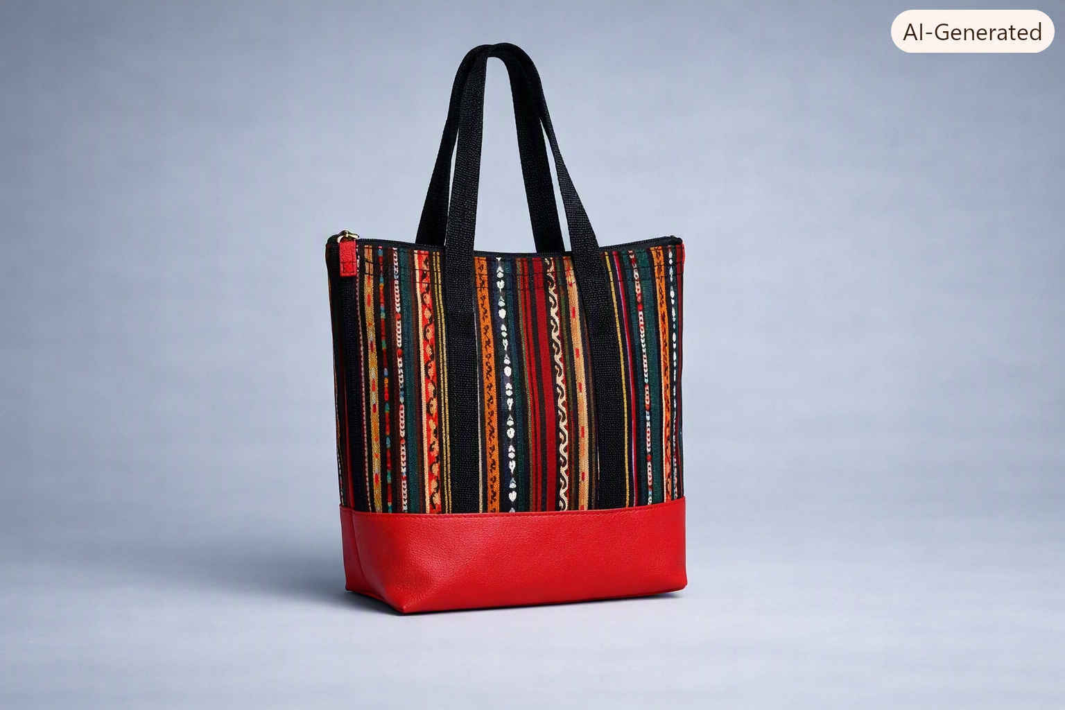 Red Strap Tribal Tote