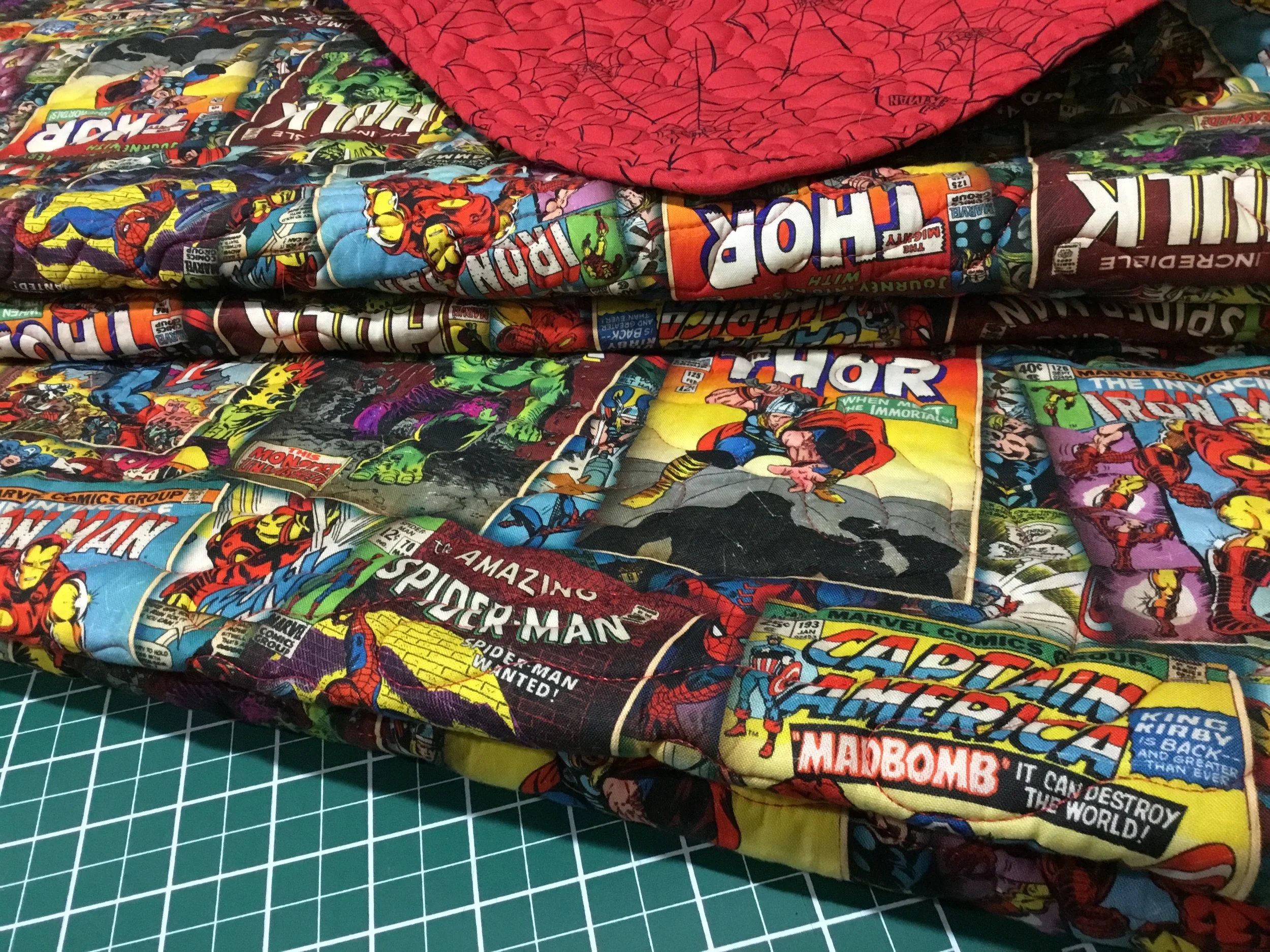80" x 93" Action Comic Story Quilt