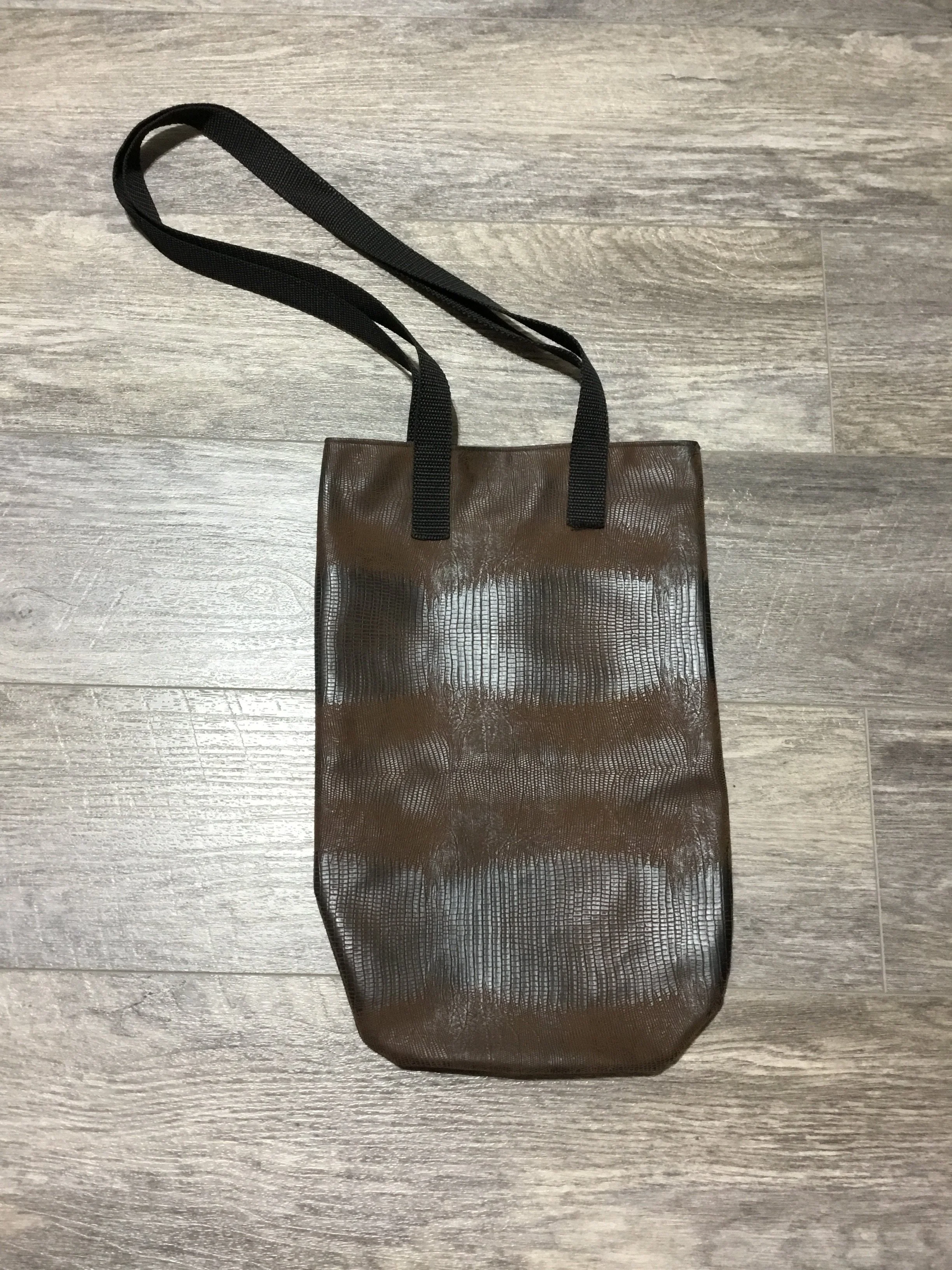 Round Faux Fur Leather Tote
