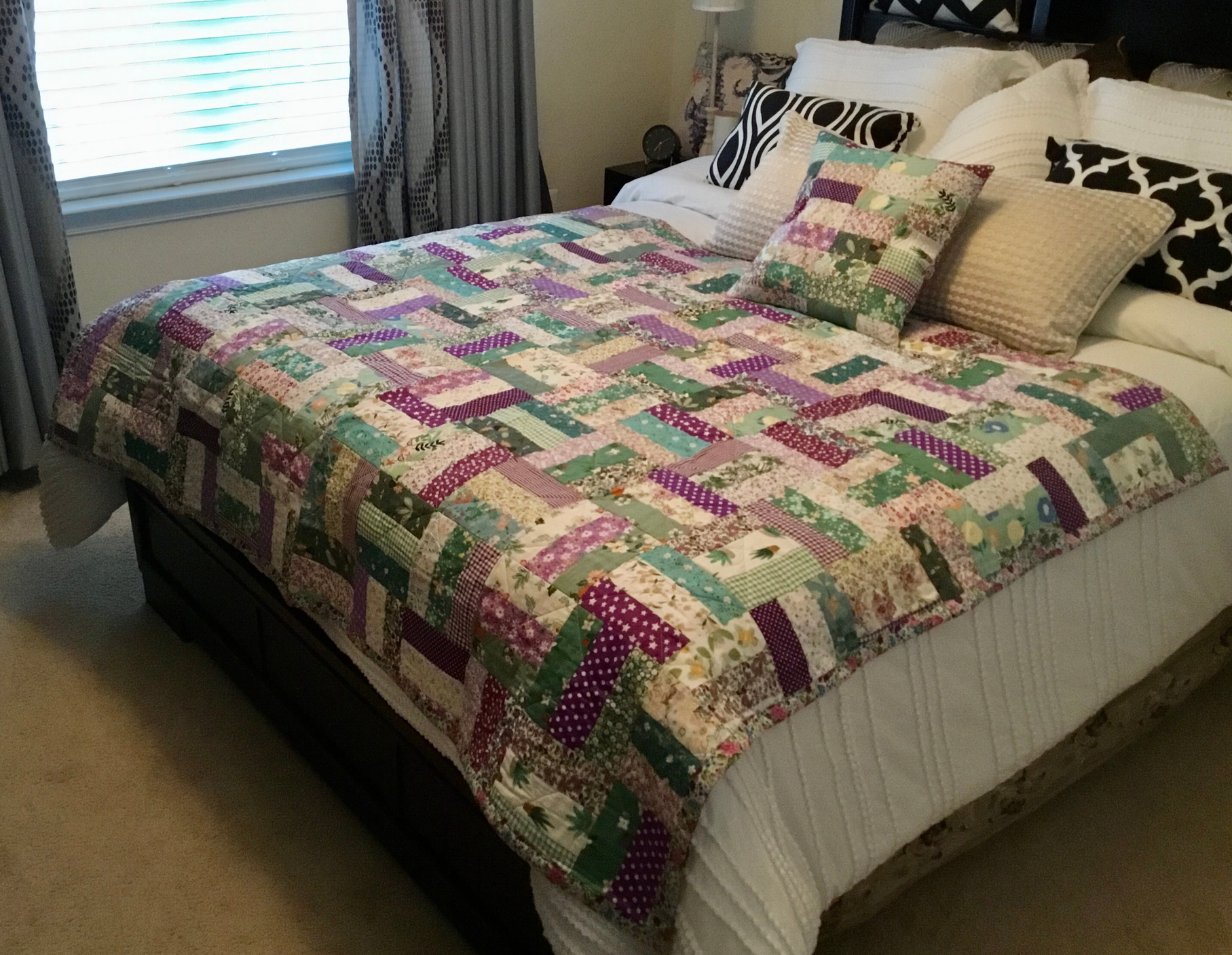 Purple Roll Stripe Quilt Set · Quilt 58" × 70" · Pillow 18" × 18"