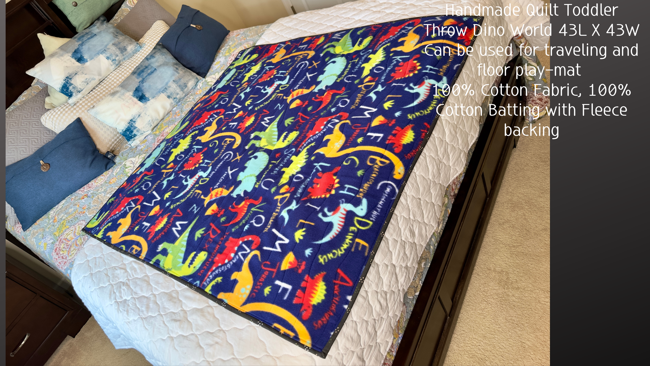 43" x 43" Dino World Quilt