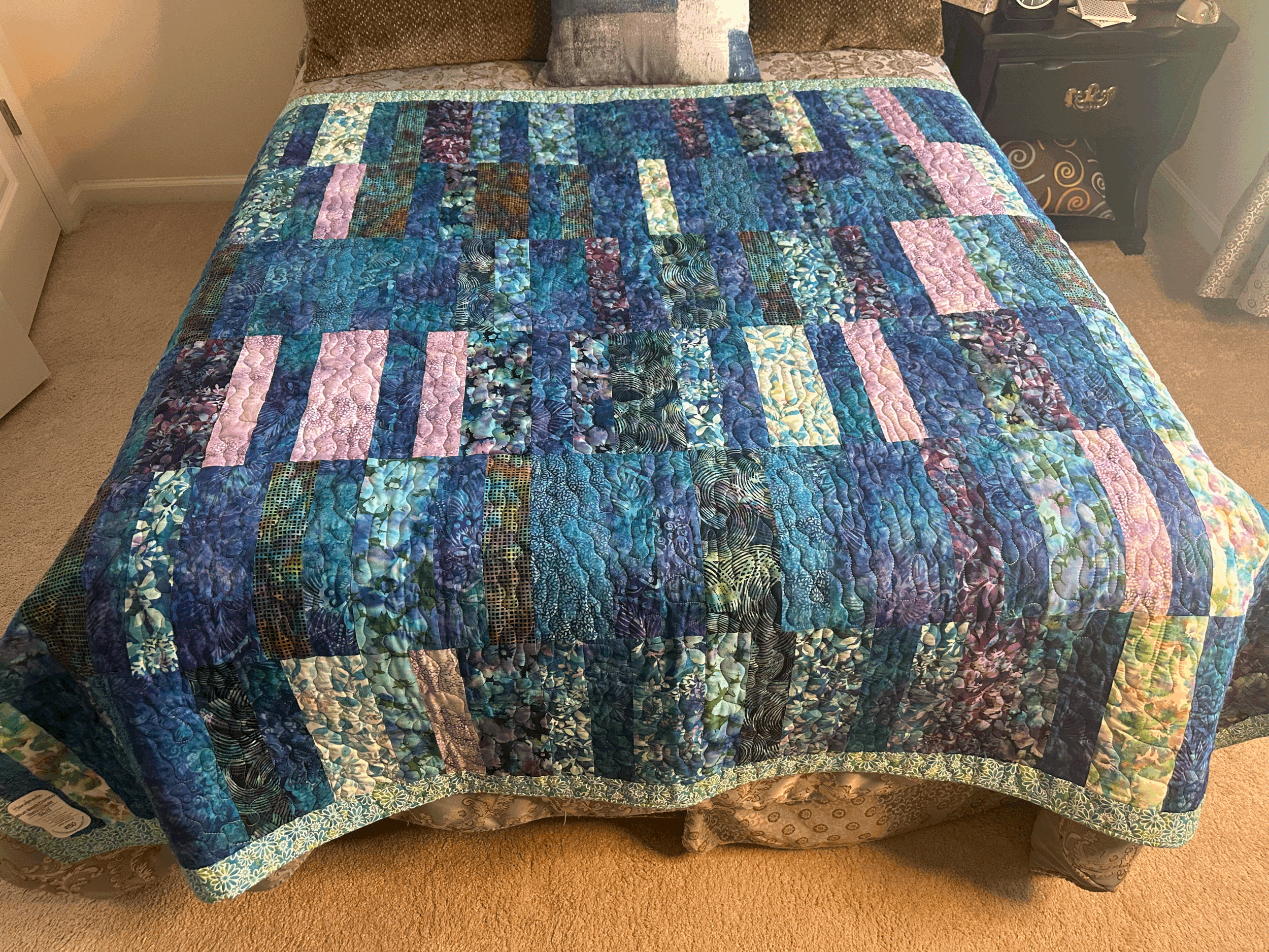 60" x 77" Blue Crush Quilt