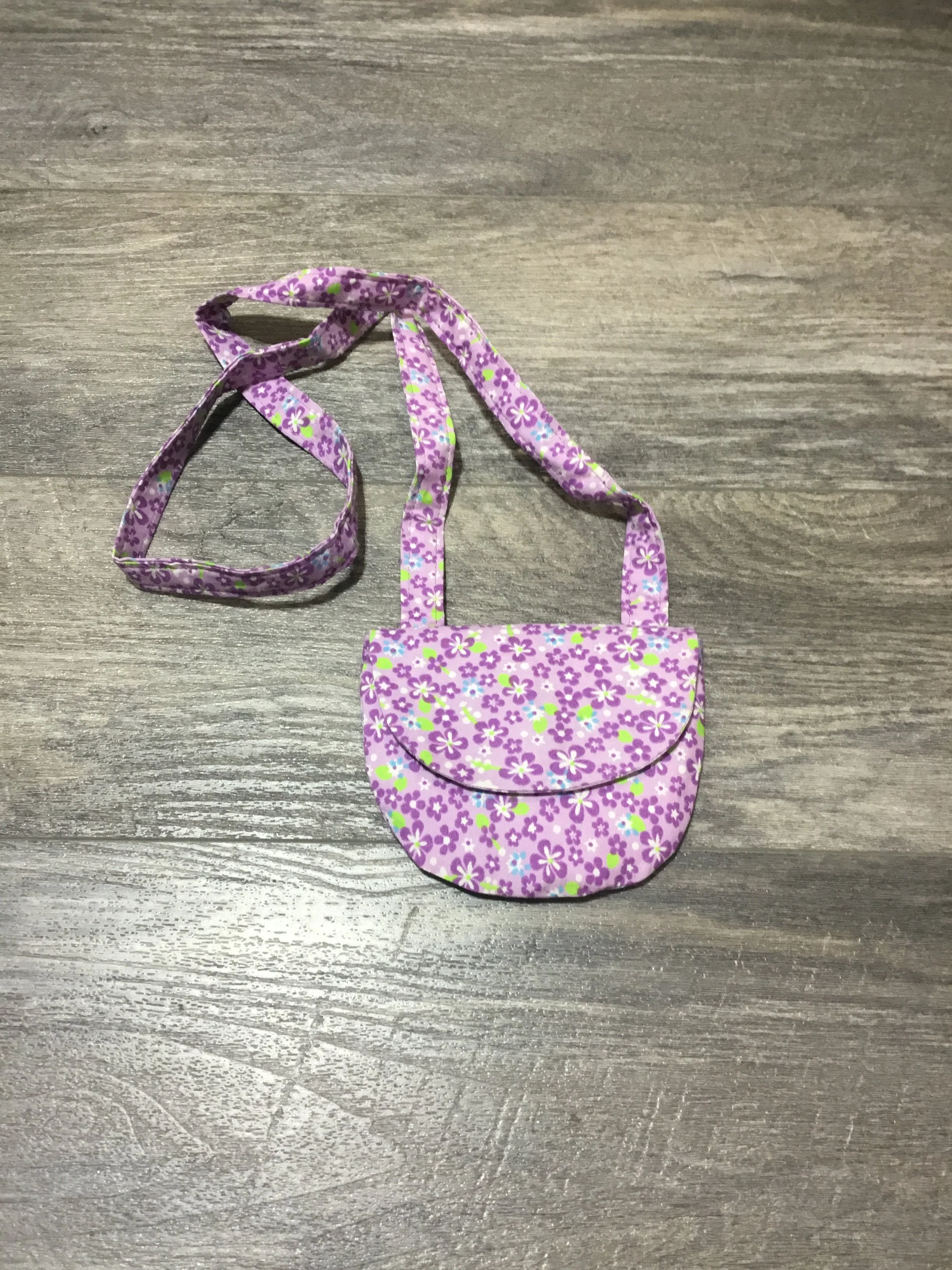 Purple-White-Green Flowers Purse