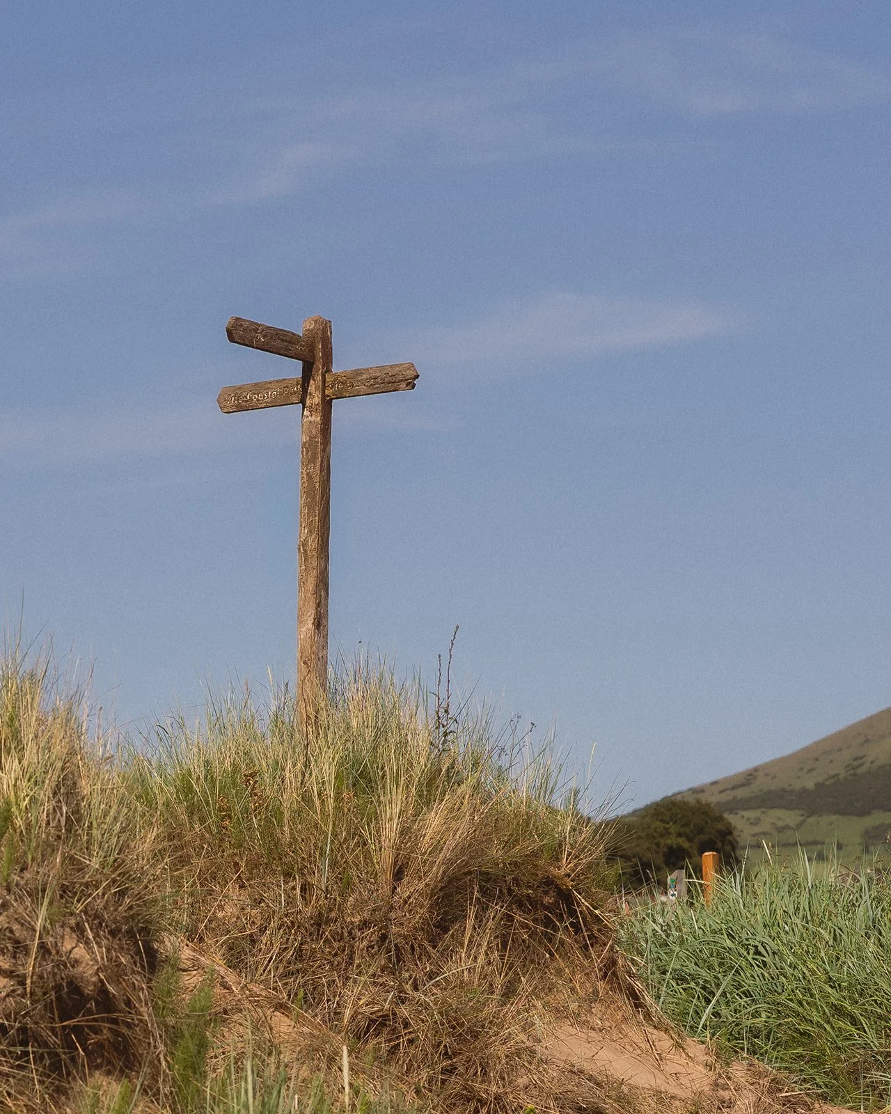 Coastal signpost near East Links Wealth, Fife