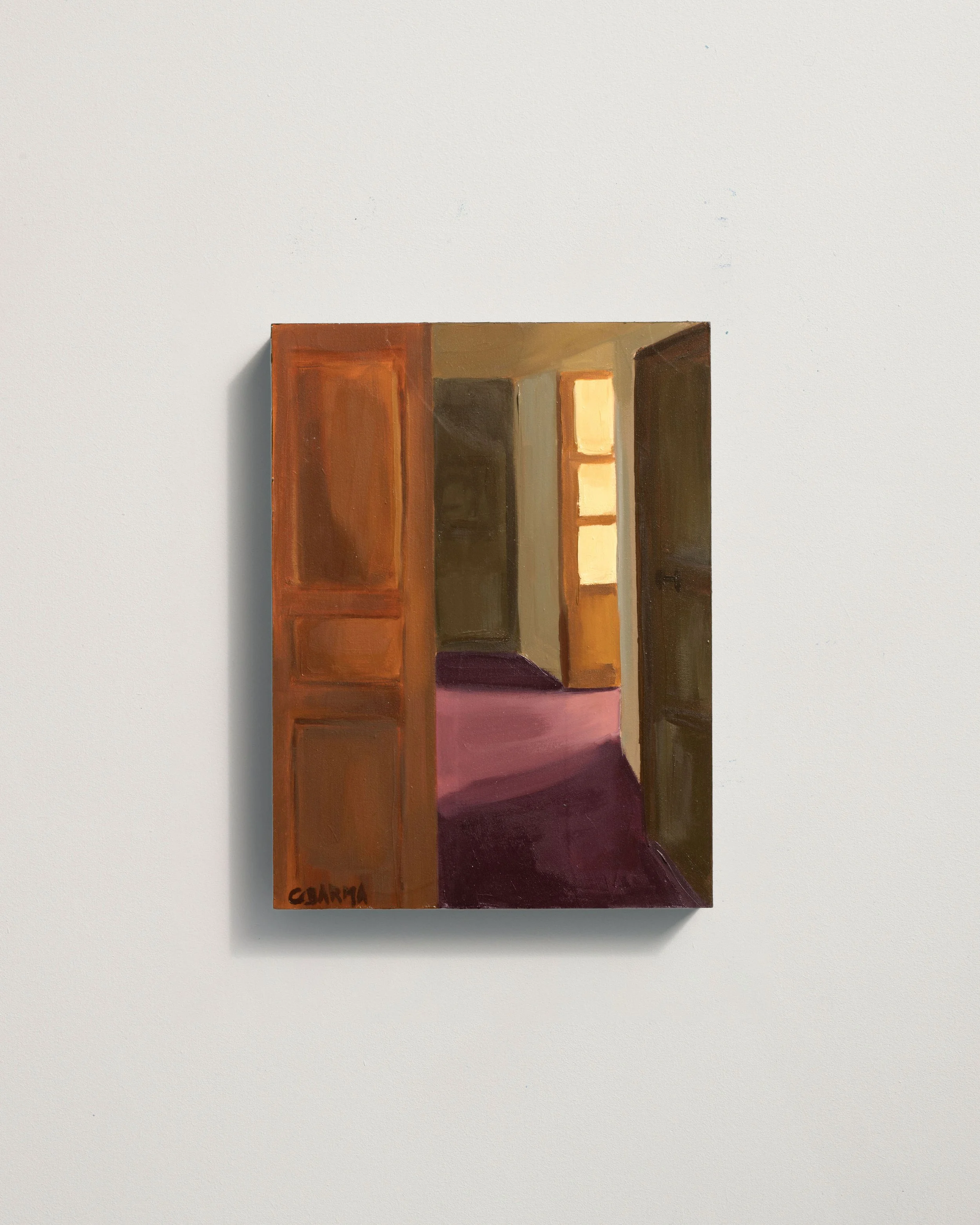 54 - A l’abri... A jamais...   |  Huile sur bois  | 24 x 18 cm  |  Vendu