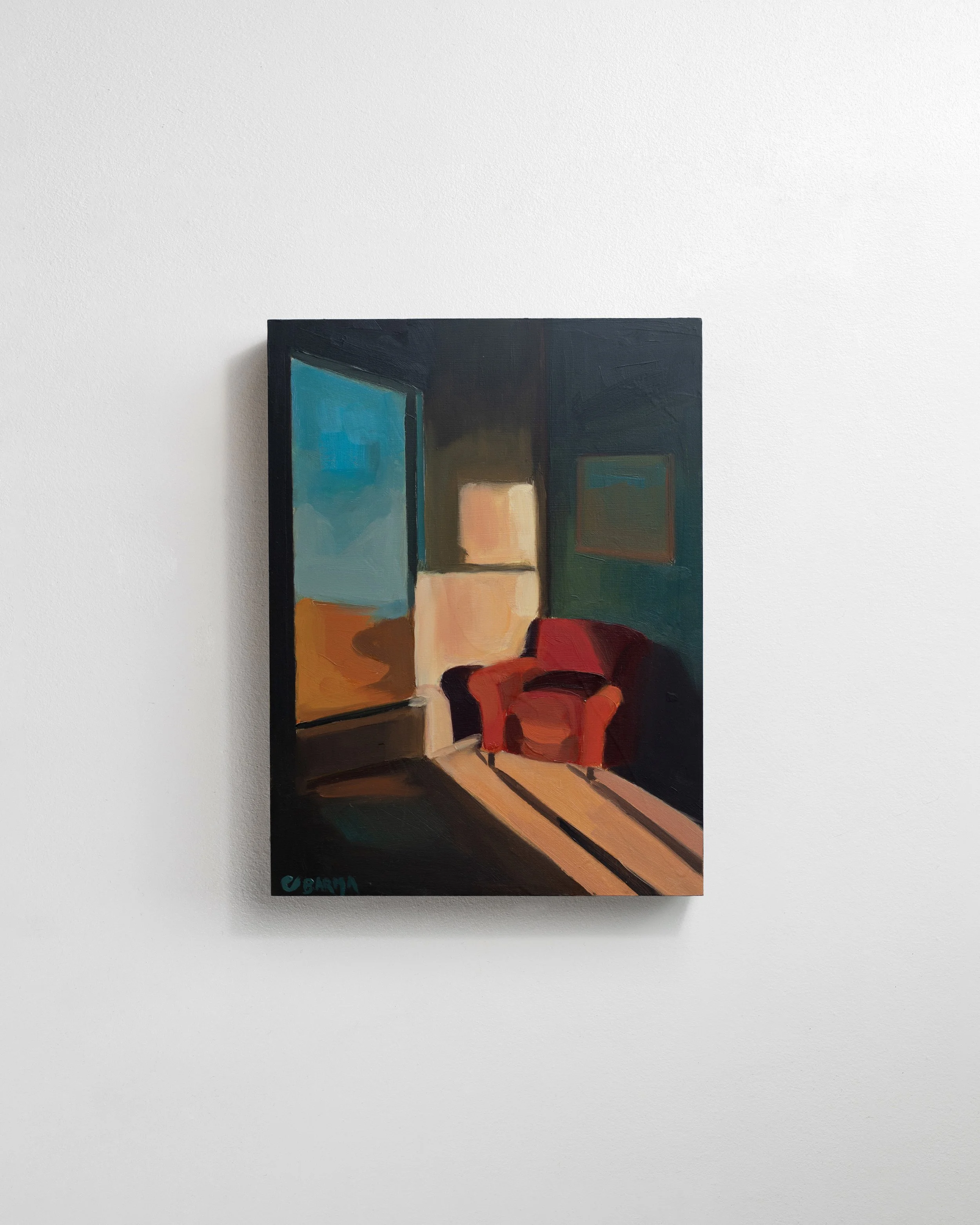 2.11 - Je reste ici  |  Huile sur bois  | 24 x 18 cm  |  Vendu 