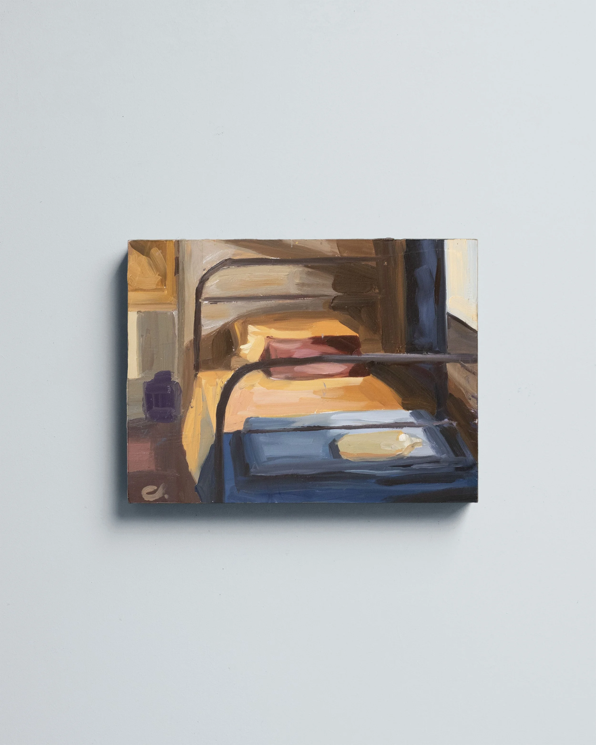 11 - Retraite en lumière   |  Huile sur bois  | 18 x 24 cm 