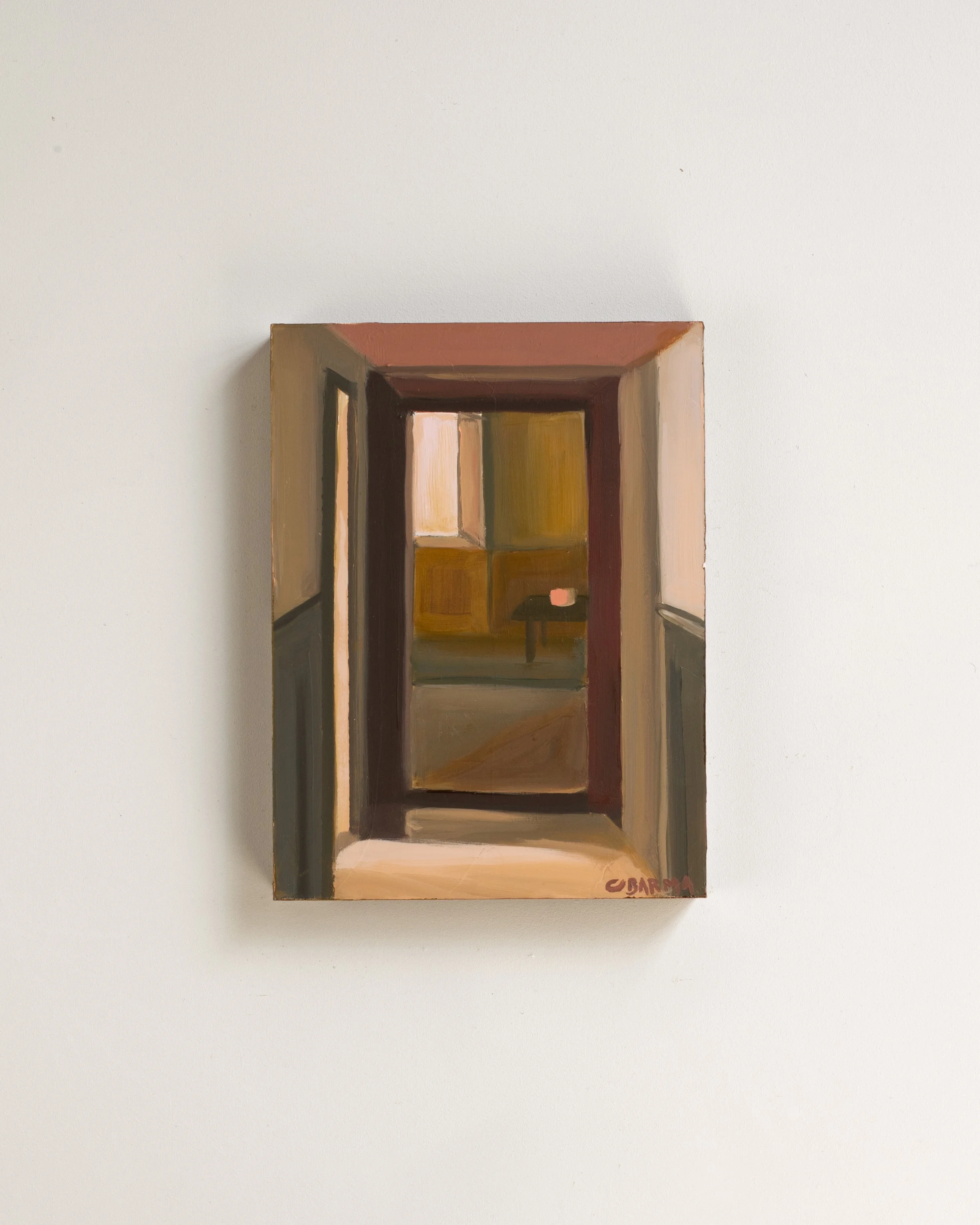 51 - La douceur en sécurité  |  Huile sur bois  | 24 x 18 cm  |  Vendu 