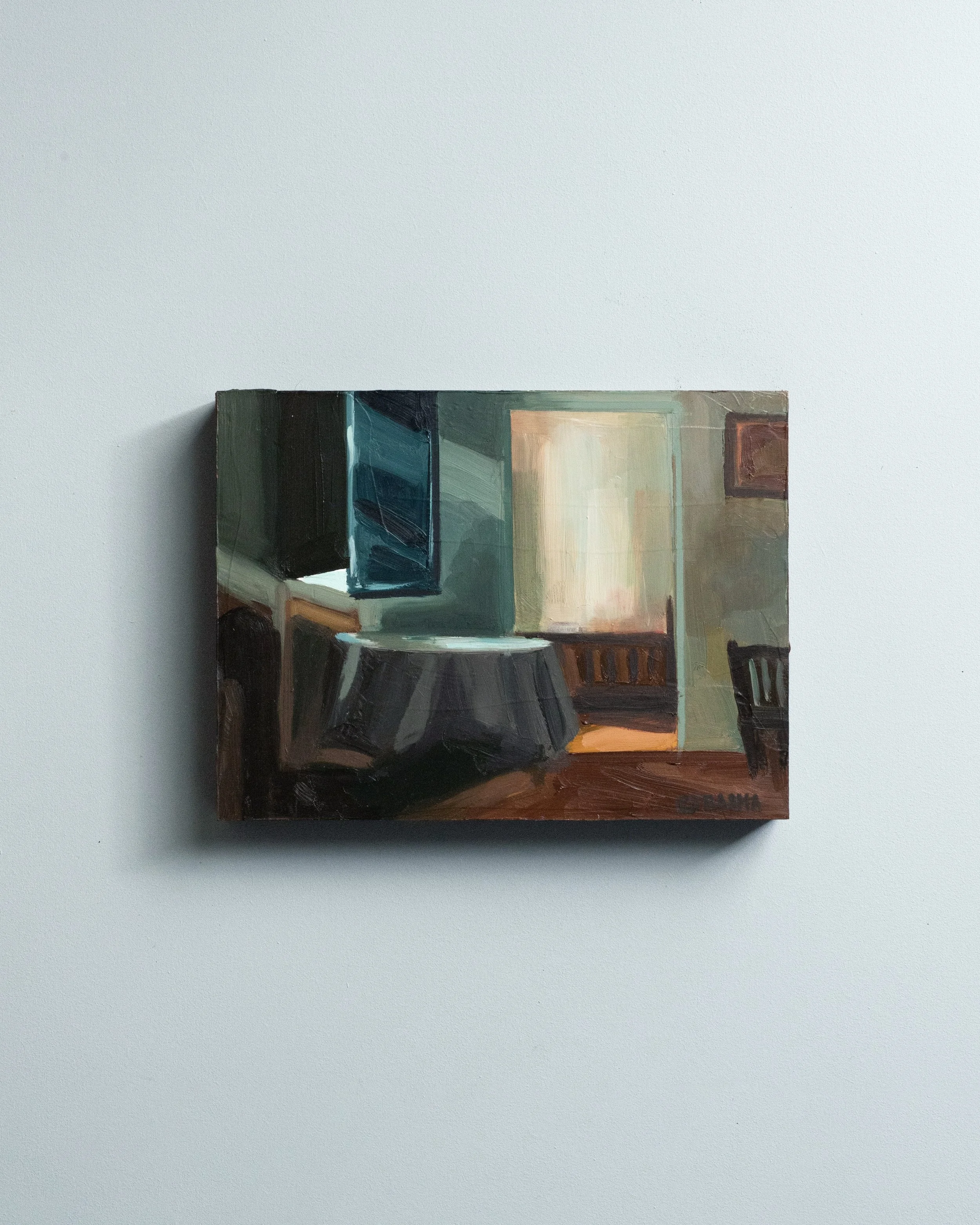 34 - Voile de jour   |  Huile sur bois  | 18 x 24 cm  |  Vendu 