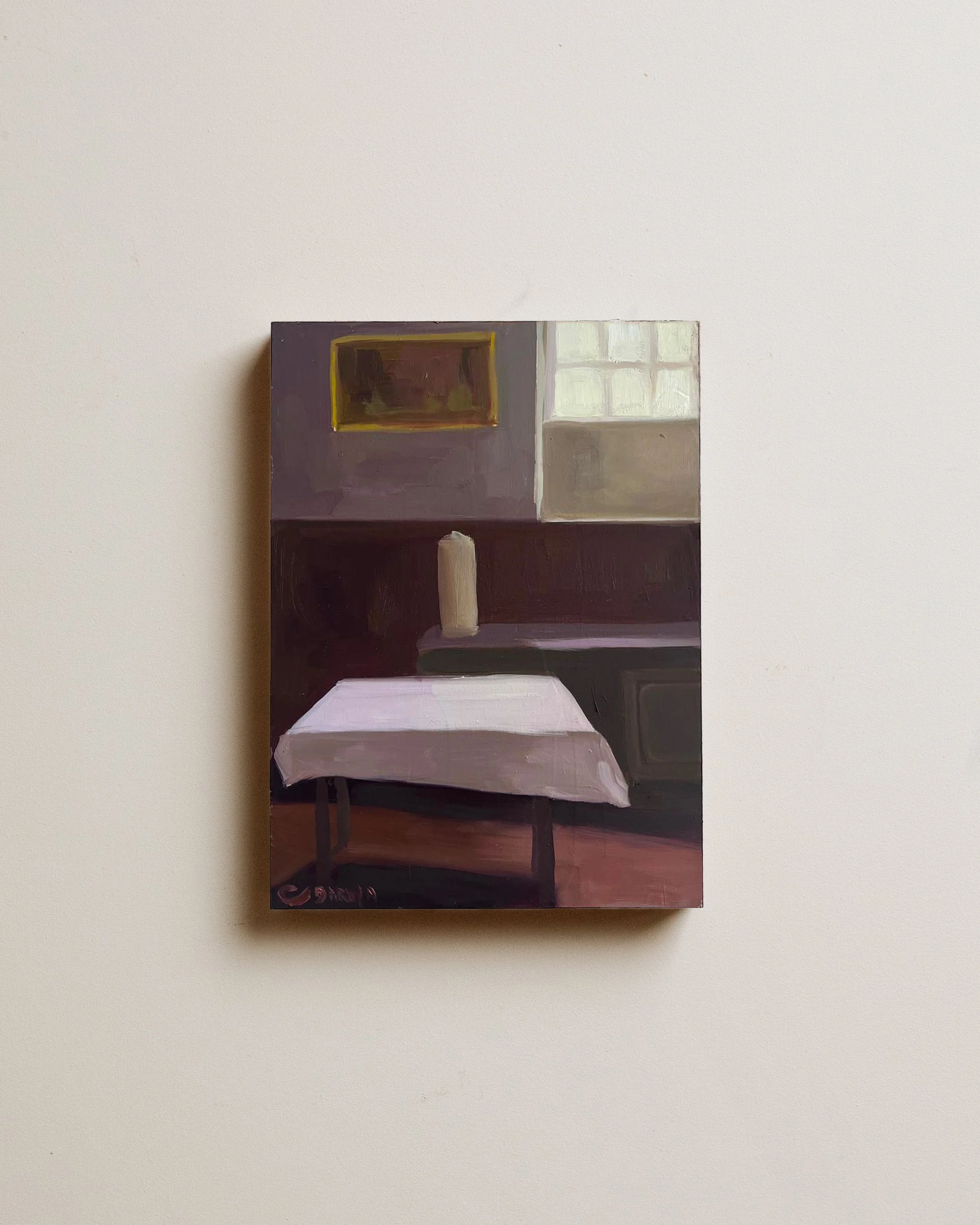 57 - Pour poser le calme   |  Huile sur bois  | 24 x 18 cm   