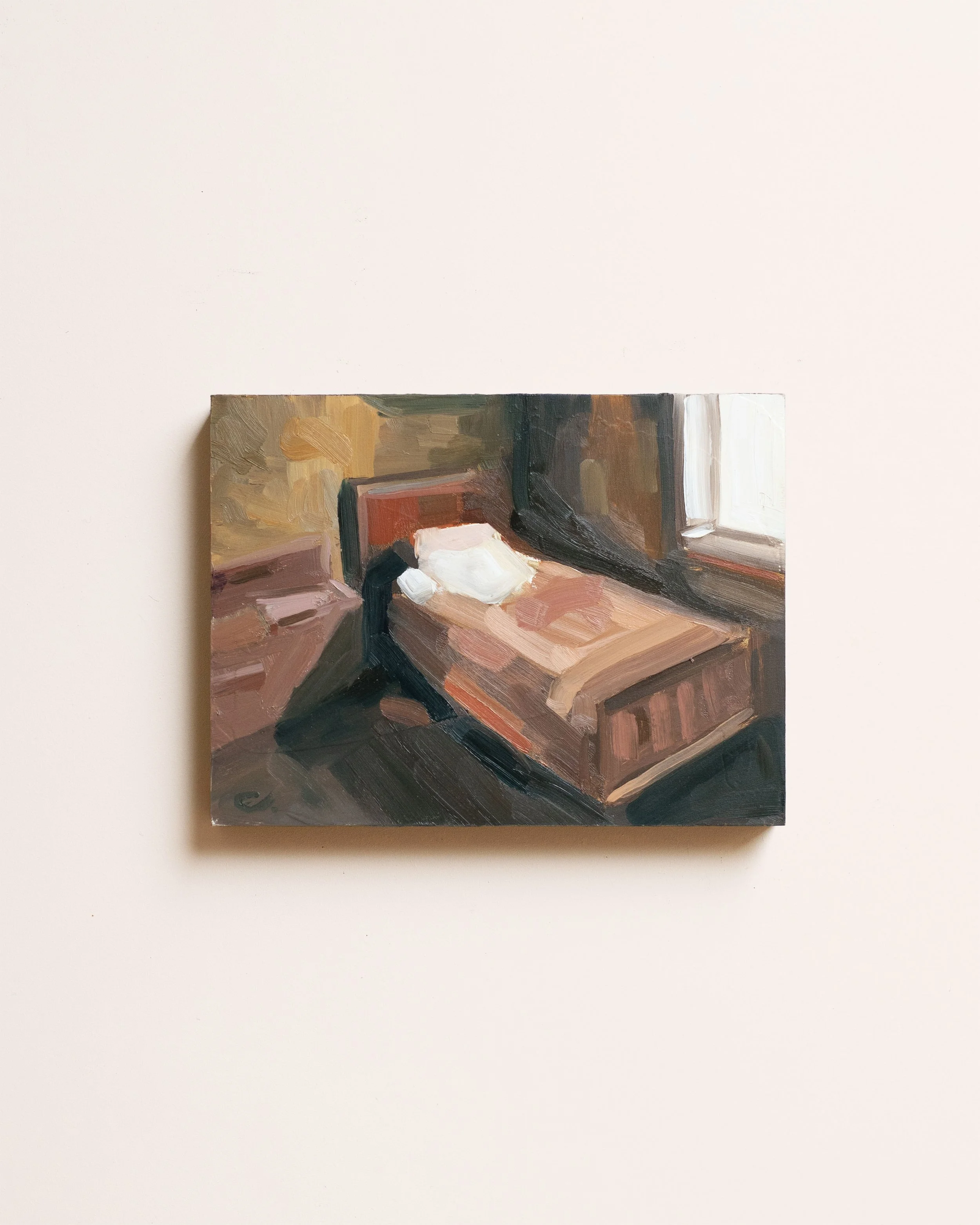 09 - La chambre au calme   |  Huile sur bois  | 18 x 24 cm  |  Vendu 
