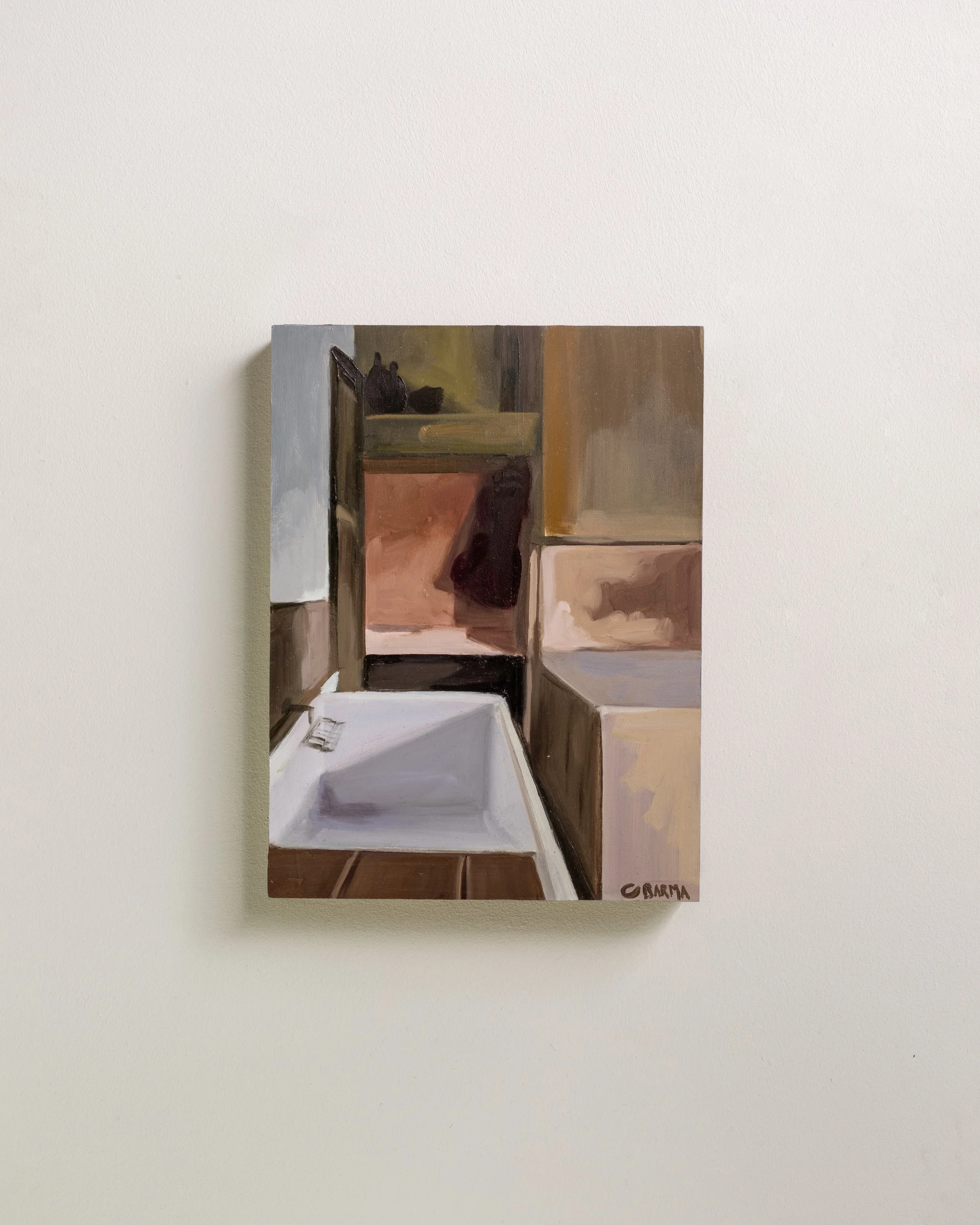 2.16 - l'ordre au frais  |  Huile sur bois  | 24 x 18 cm | Vendu
