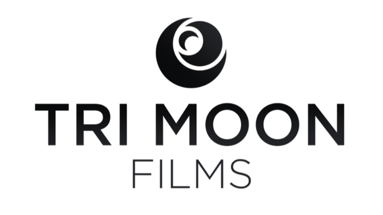 Tri Moon Films logo featuring a stylized moon and film reel icon.