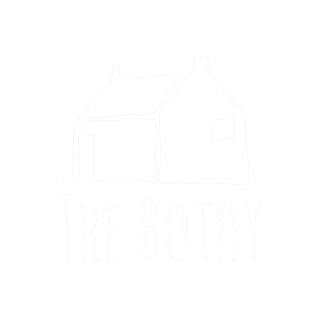 The Bothy logo in black and white of simple illustrated house with the words 'The Bothy' underneath.