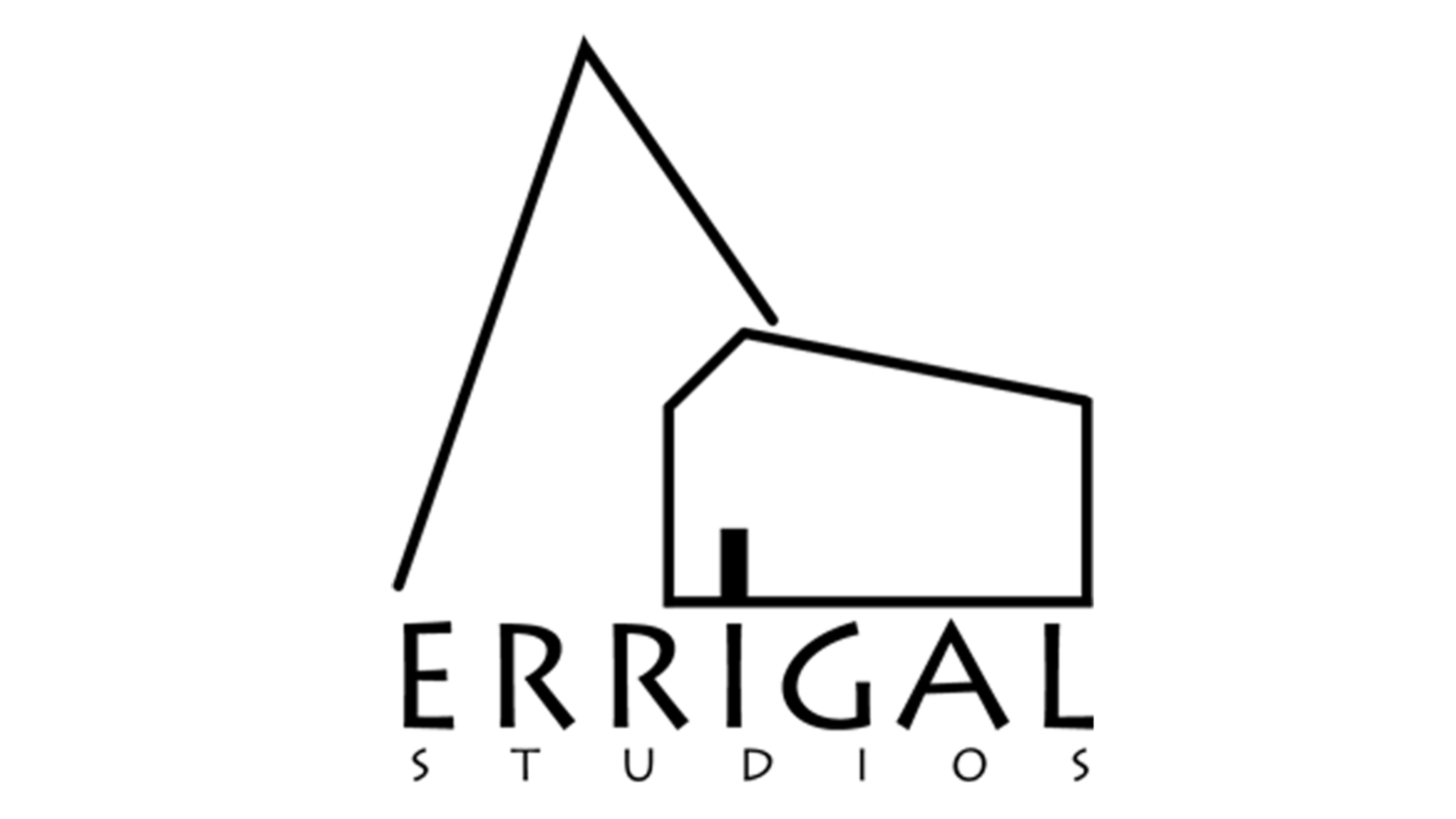 Errigal Studios logo in black and white showing line drawing of a studio building in front of a mountain. Errigal Studios written underneath.