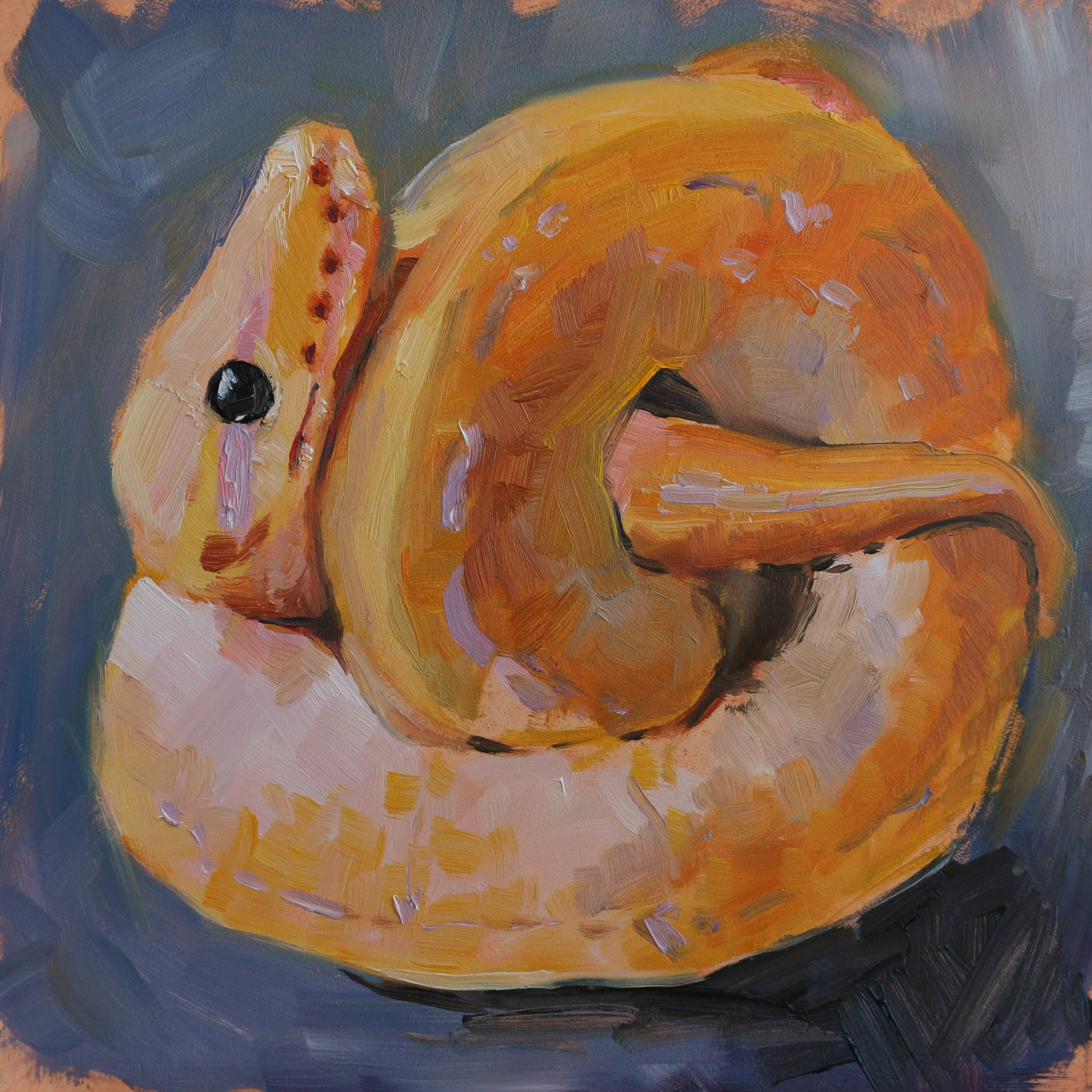 "All tied up", 15x15 cm, oil on panel