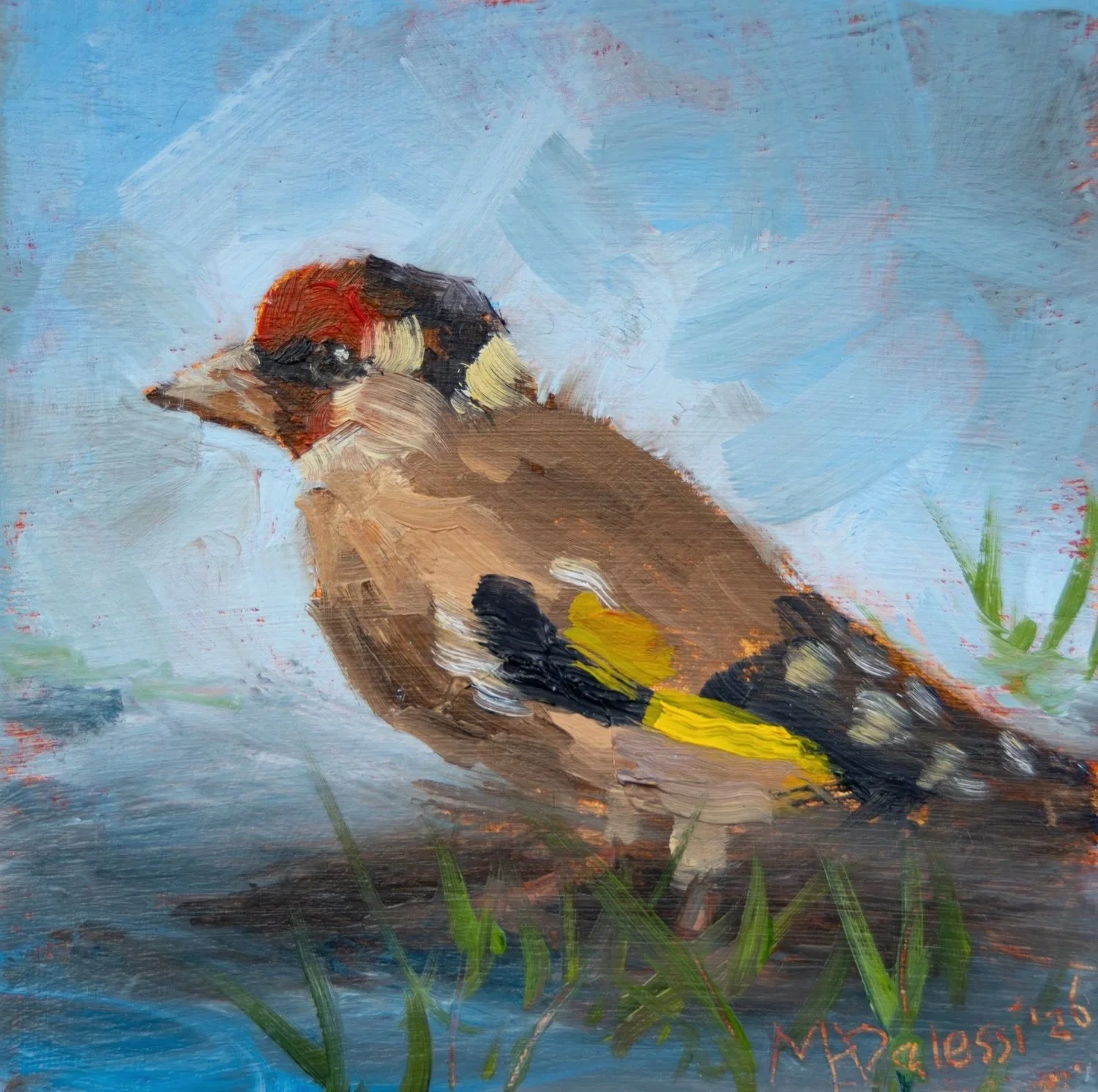 Puttertje, 10x10 cm, oil on art block
