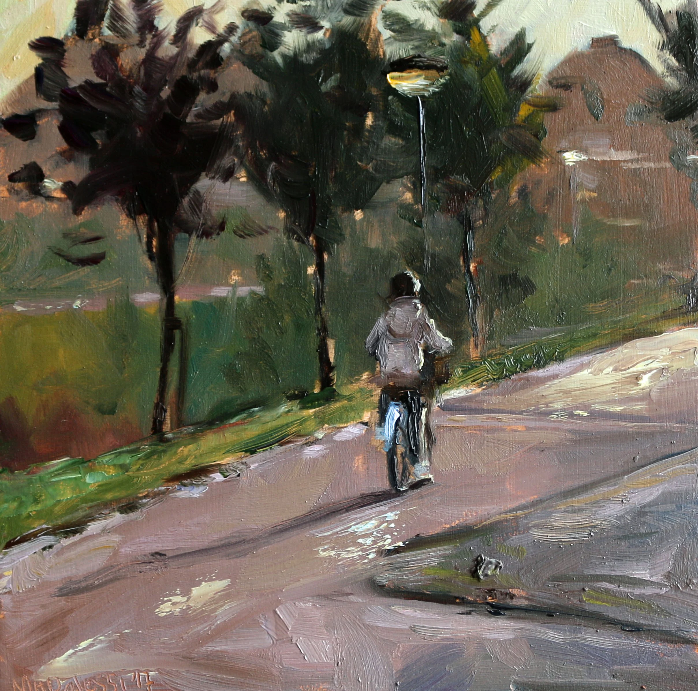 "Letting go/first day of high school", 15x15 cm, oil on panel