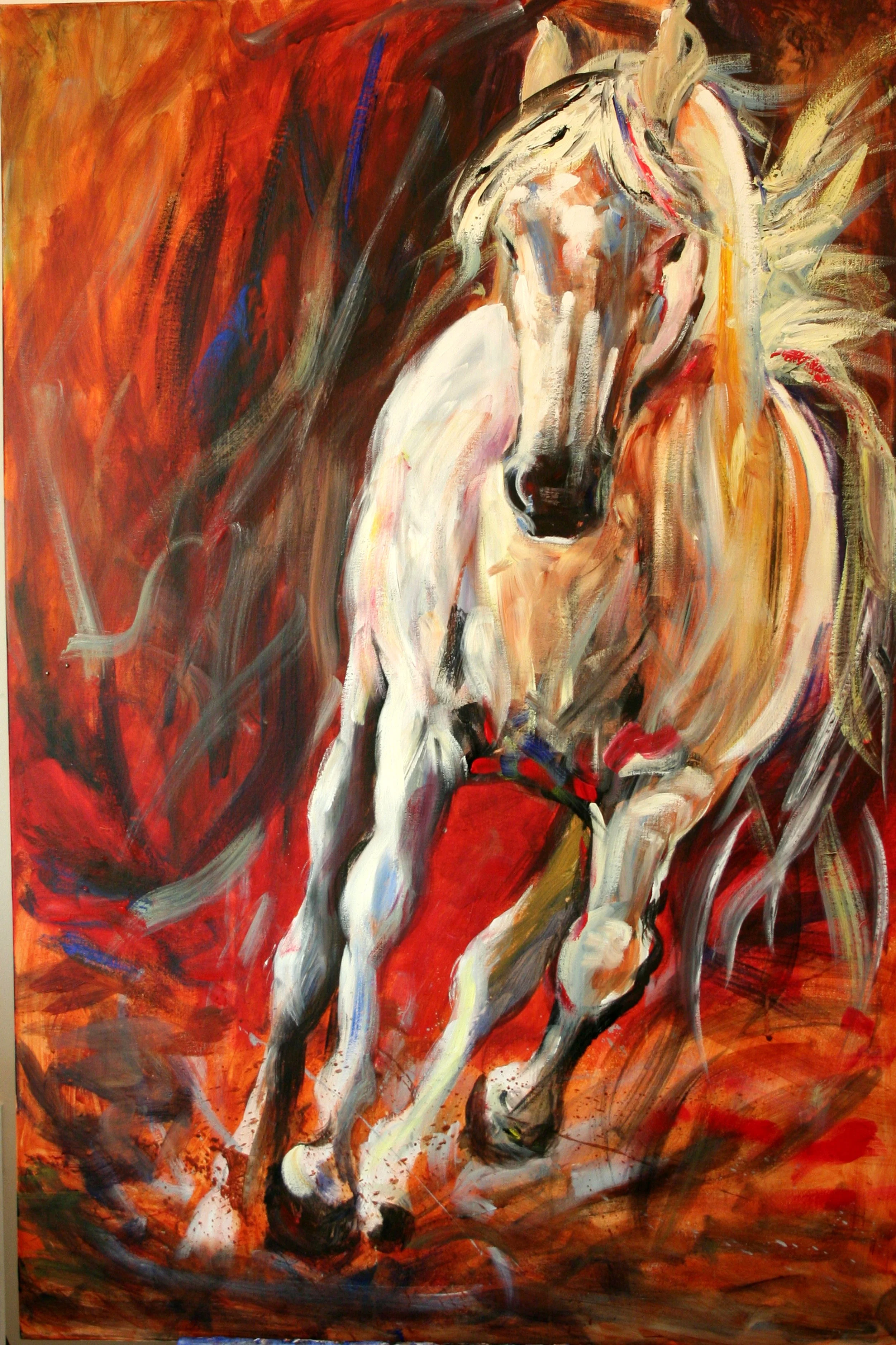 "Running horse 1", 80x100 cm, acrylic on canvas