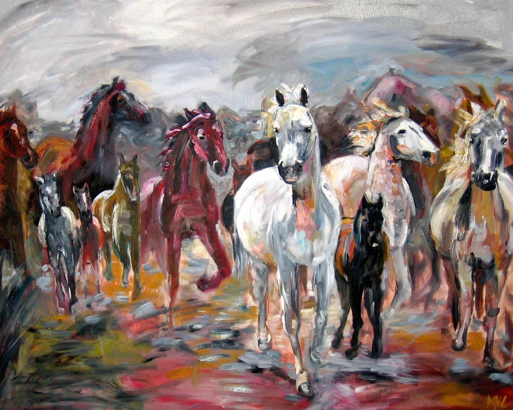 "Horses", 80x100 cm, oil on canvas