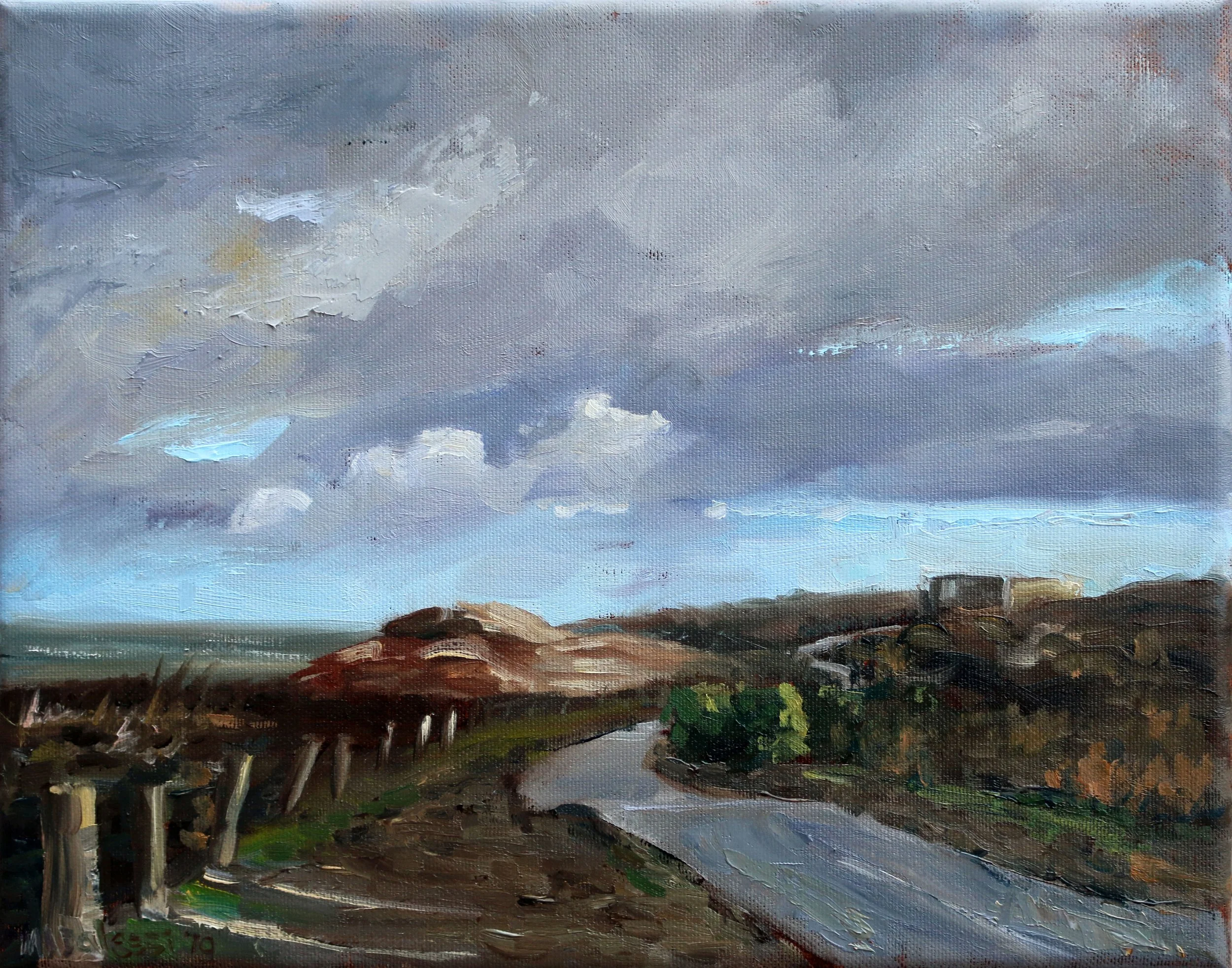"Bunker in Kijkduin", 25x30 cm, oil on canvas
