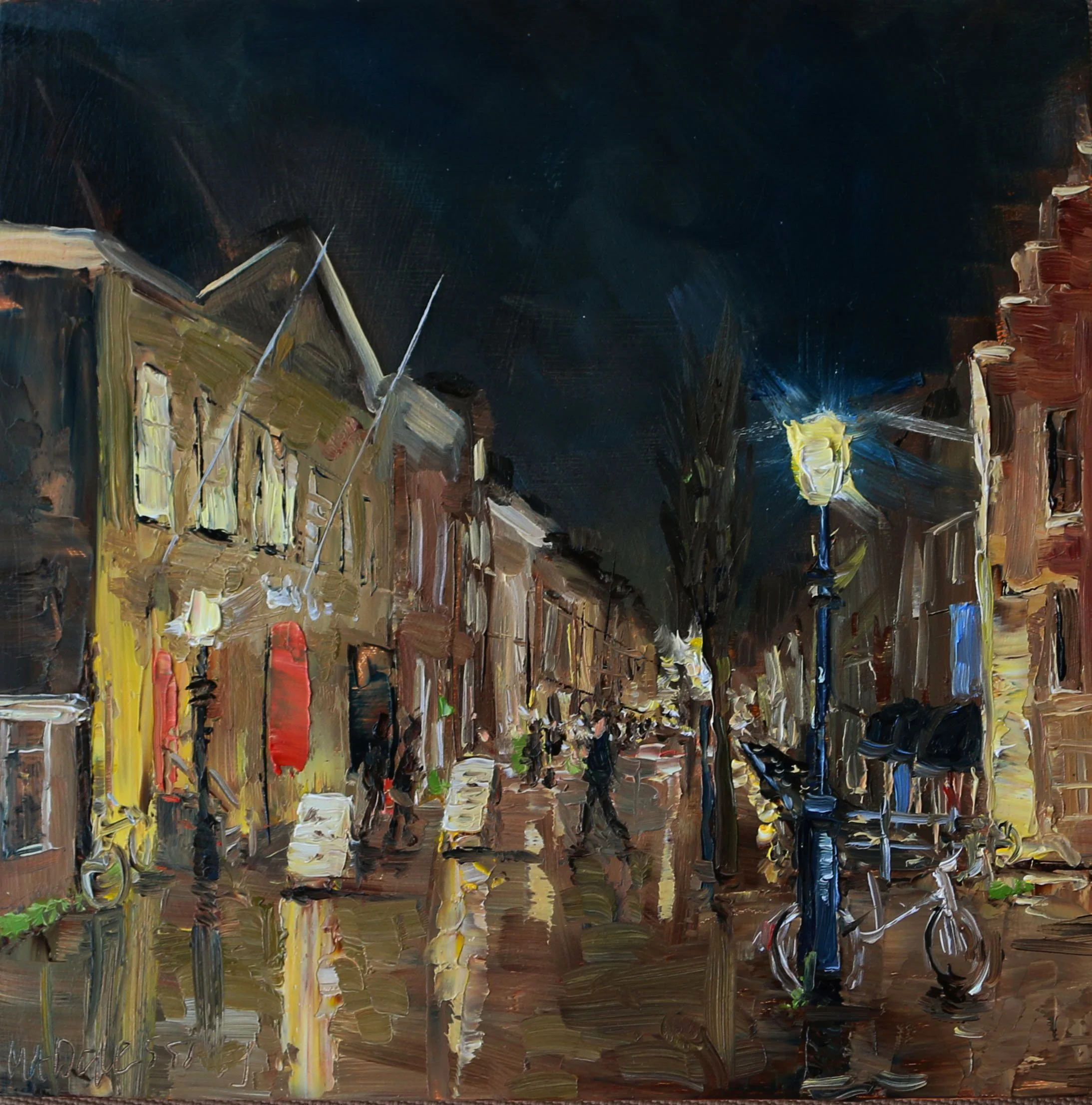 "City lights", 15x15 cm, oil on panel