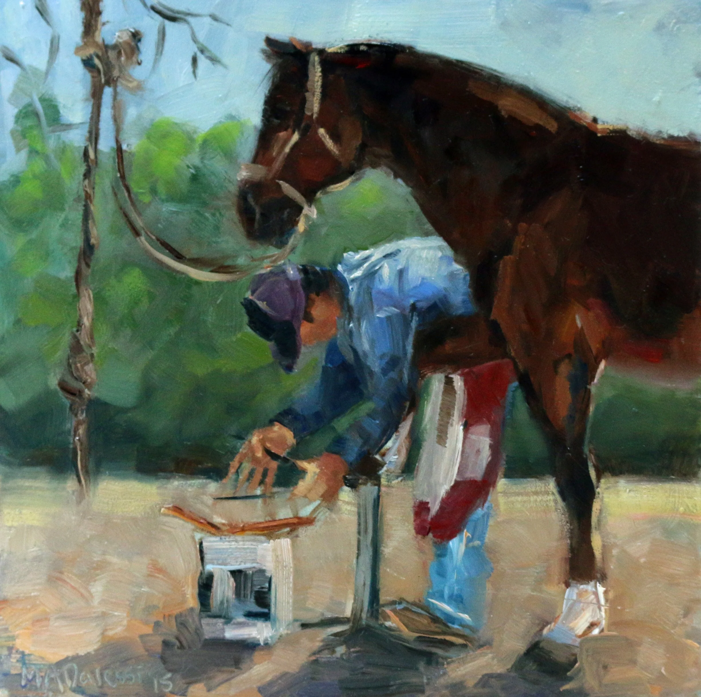 "New shoes", 15x15 cm, oil on panel